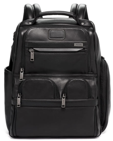Alpha 3 Compact Laptop Brief Pack Leather - London Luggage