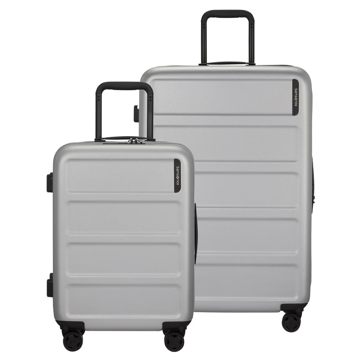 Quadrix 2 Piece Luggage Set (55cm & 75cm) - Silver