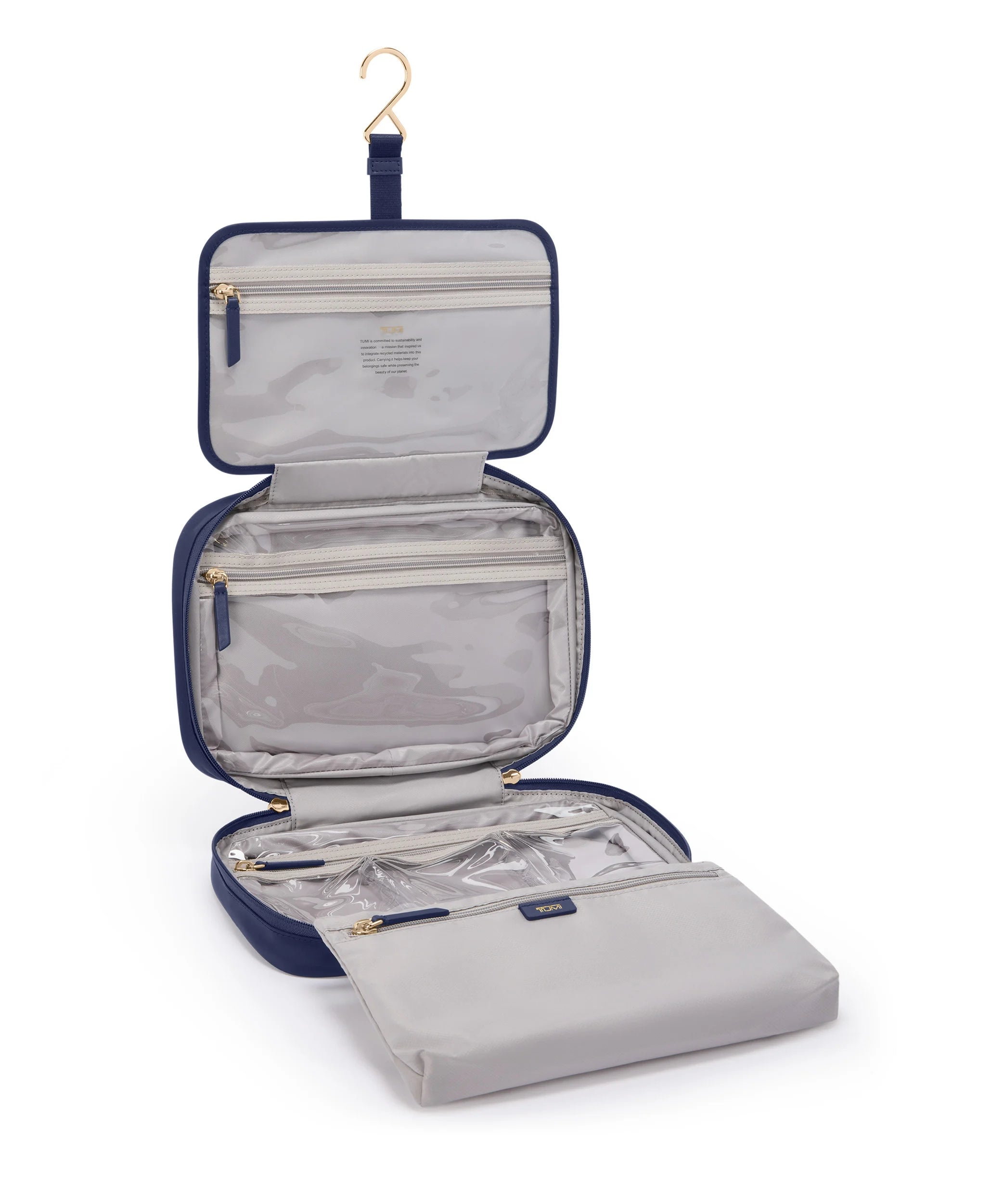 VOYAGEUR Madeline Cosmetic Pouch - Indigo/Light Gold