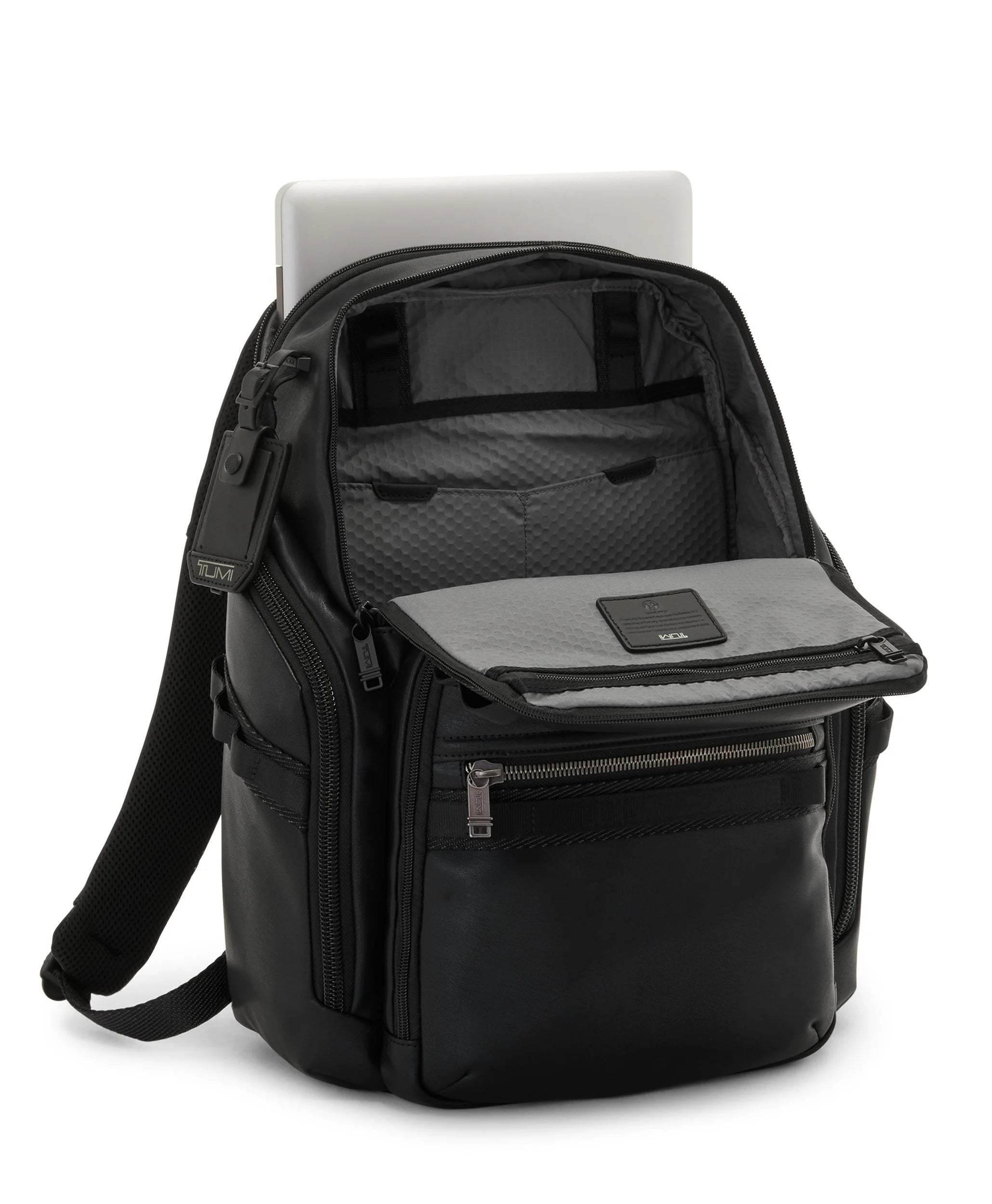 Alpha Bravo Search Leather Backpack - Black