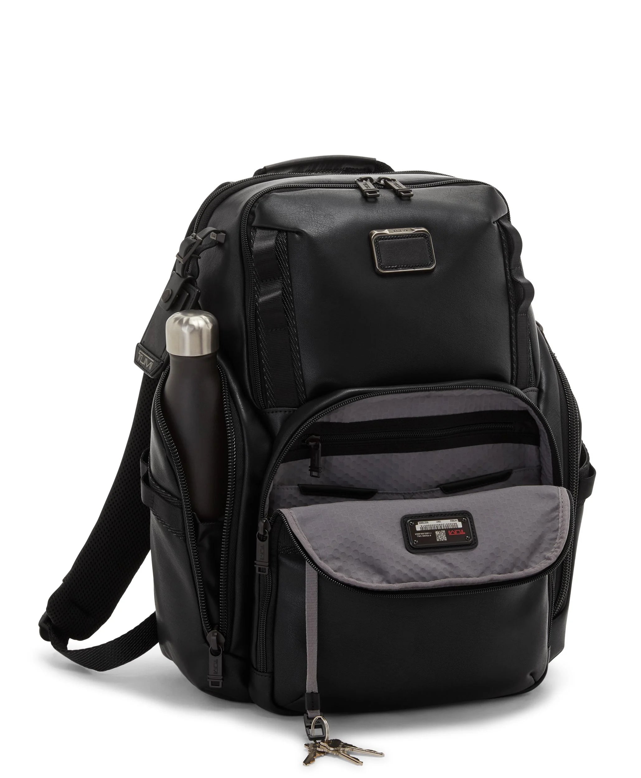 Alpha Bravo Search Leather Backpack - Black