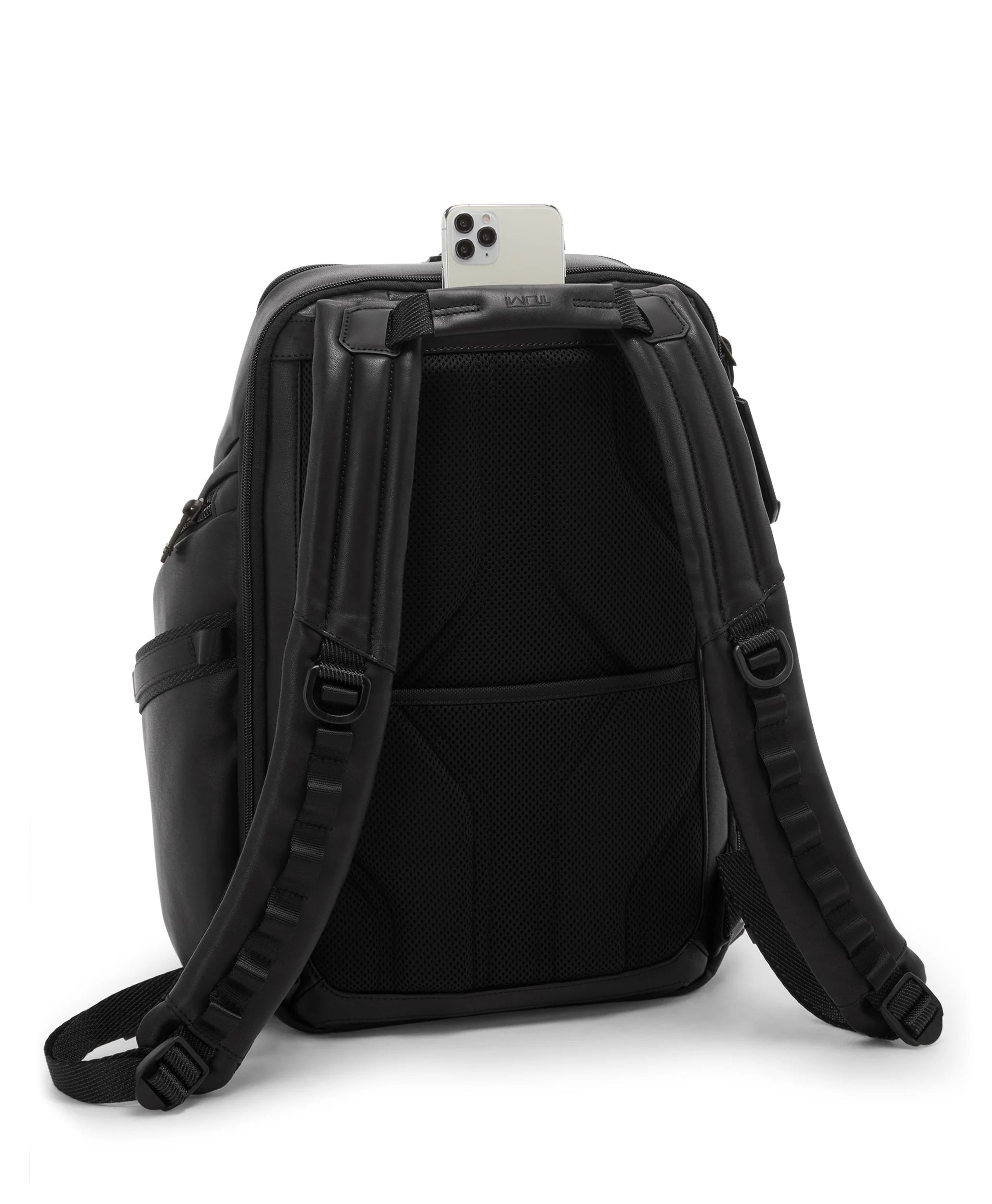 Alpha Bravo Search Leather Backpack - Black