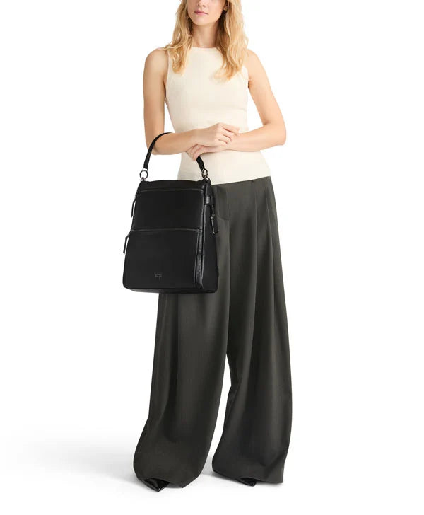 VOYAGEUR Limerick Backpack/Tote - Black/Gunmetal