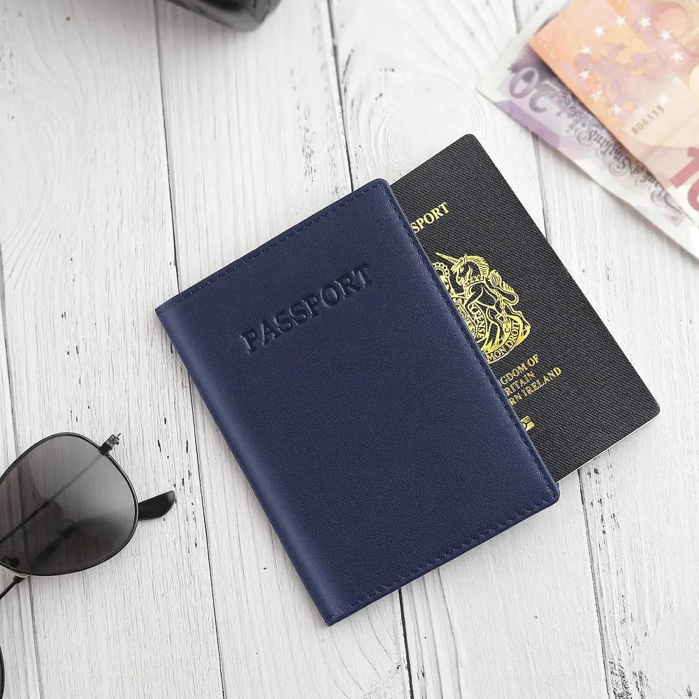 Passport Cover RFID Safe - Navy