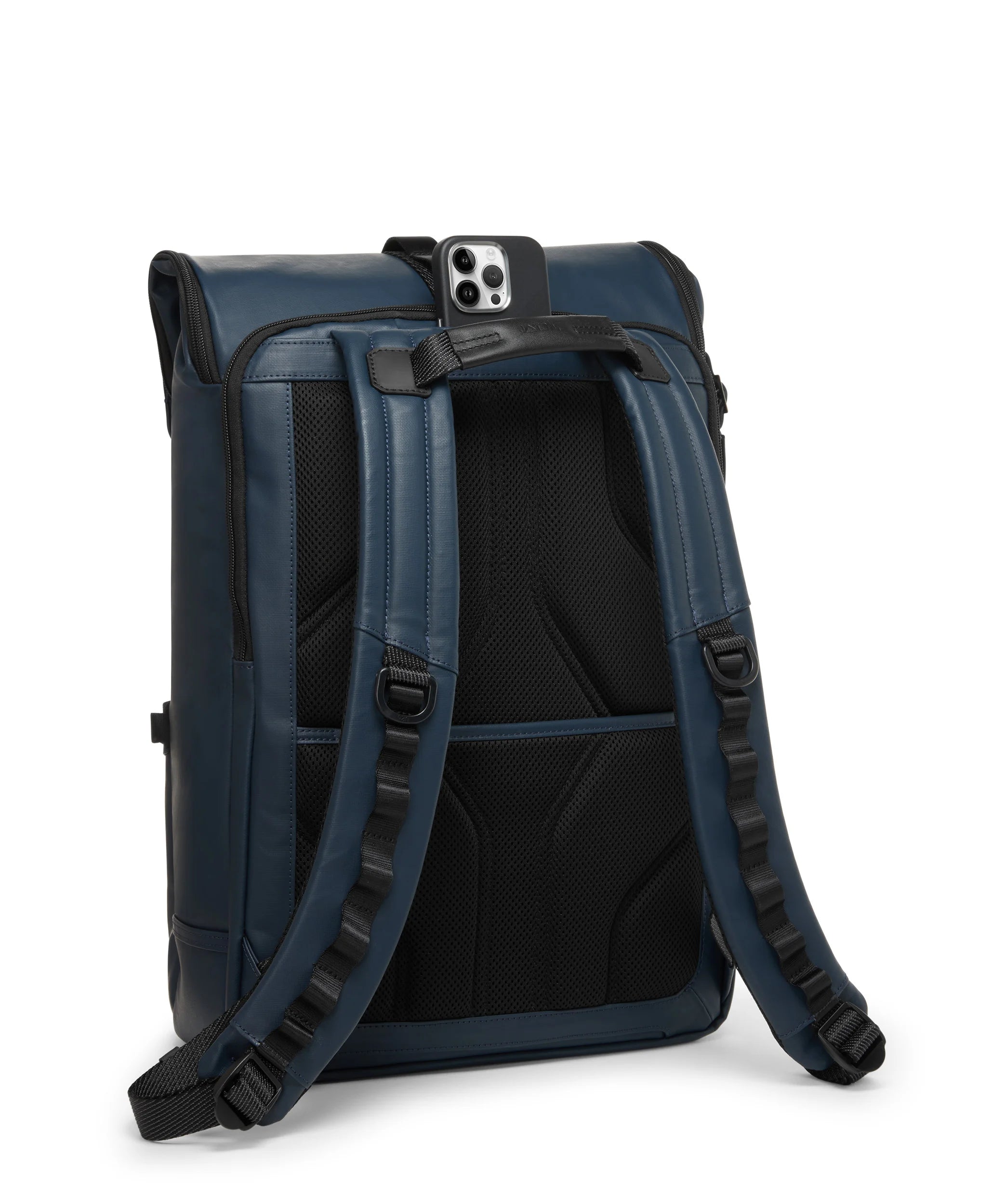 Alpha Bravo Surveillance Flap Backpack - Navy Coated Canvas