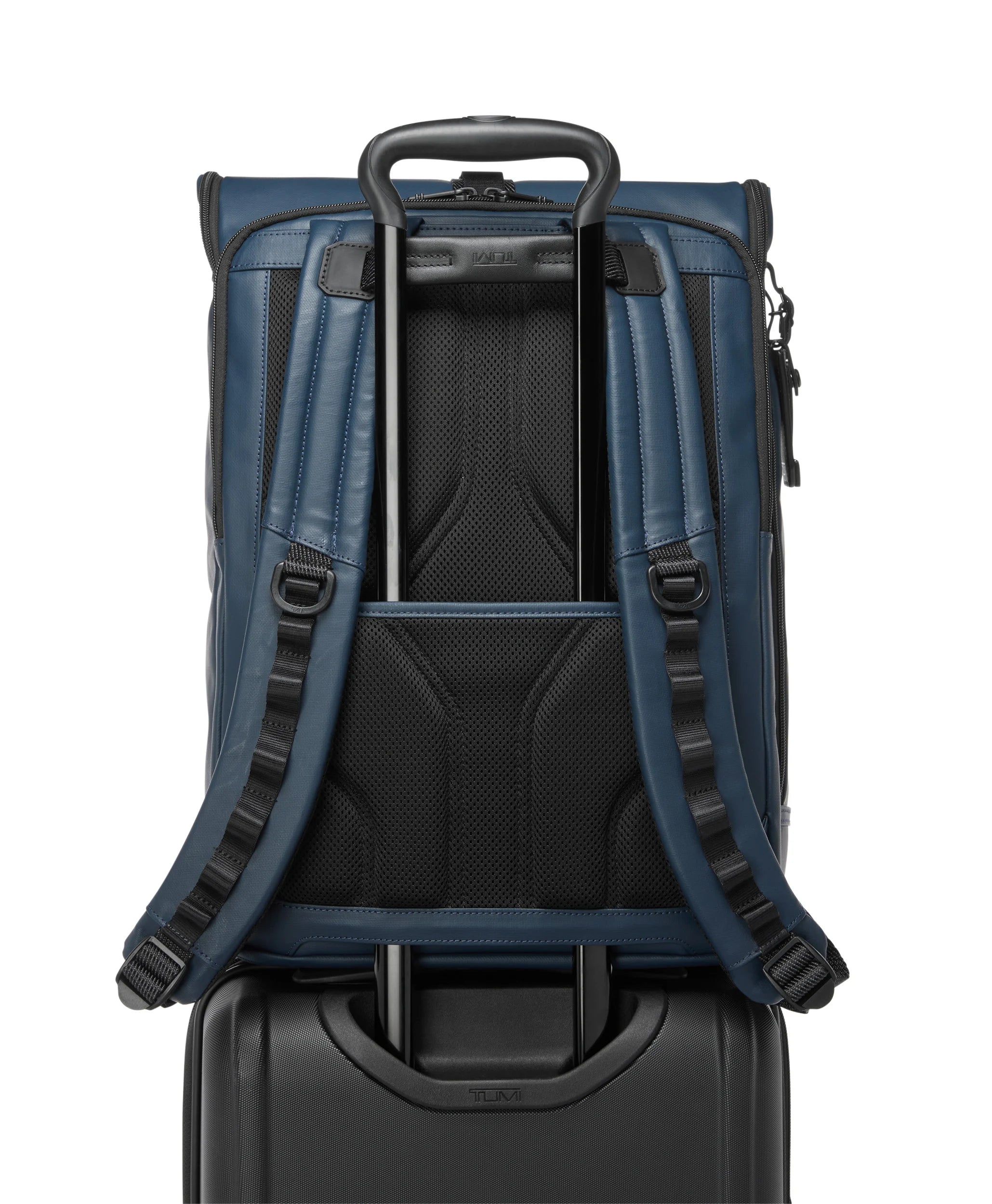 Alpha Bravo Surveillance Flap Backpack - Navy Coated Canvas