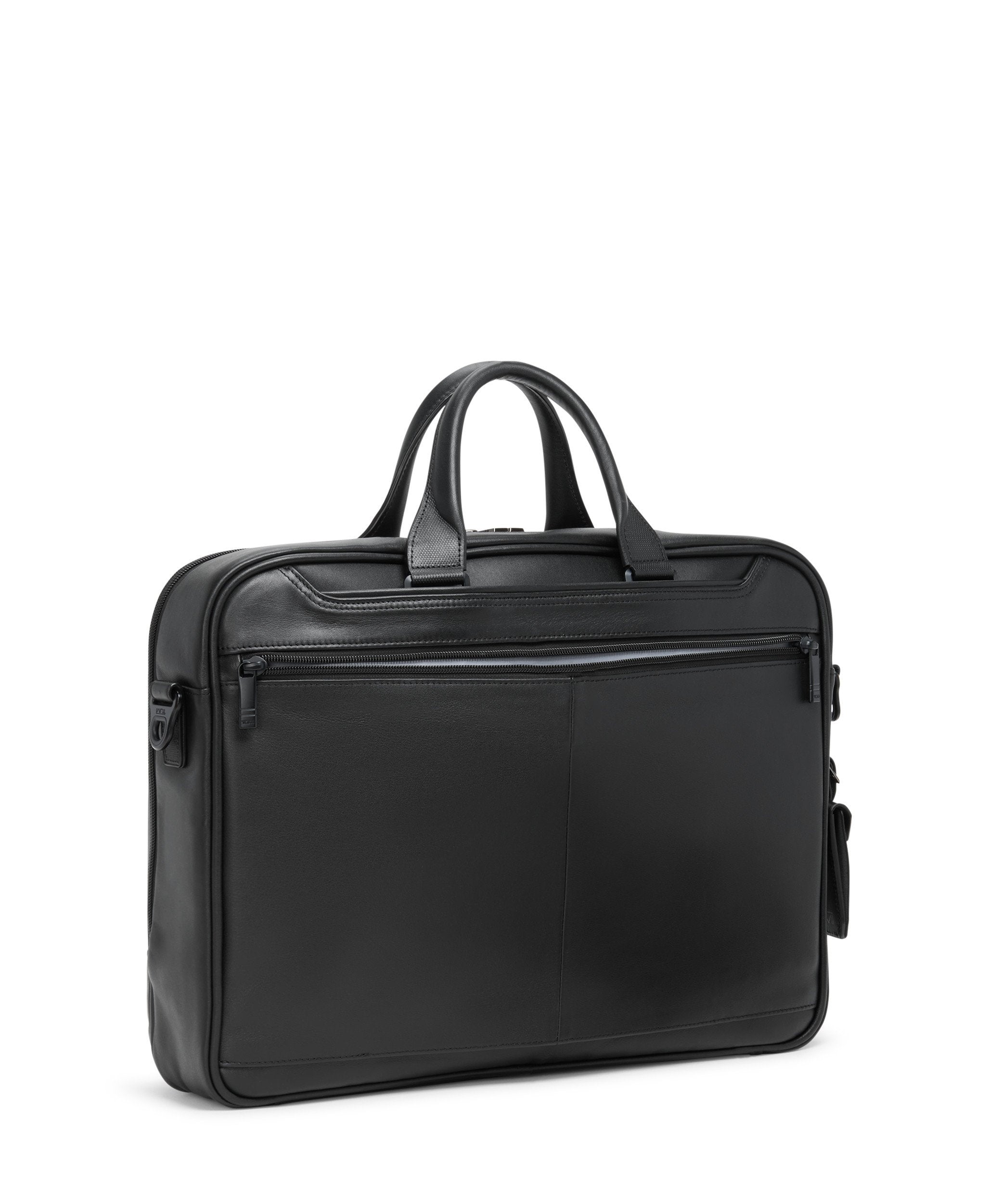 Alpha 4 Large 17" Leather Briefcase - Black