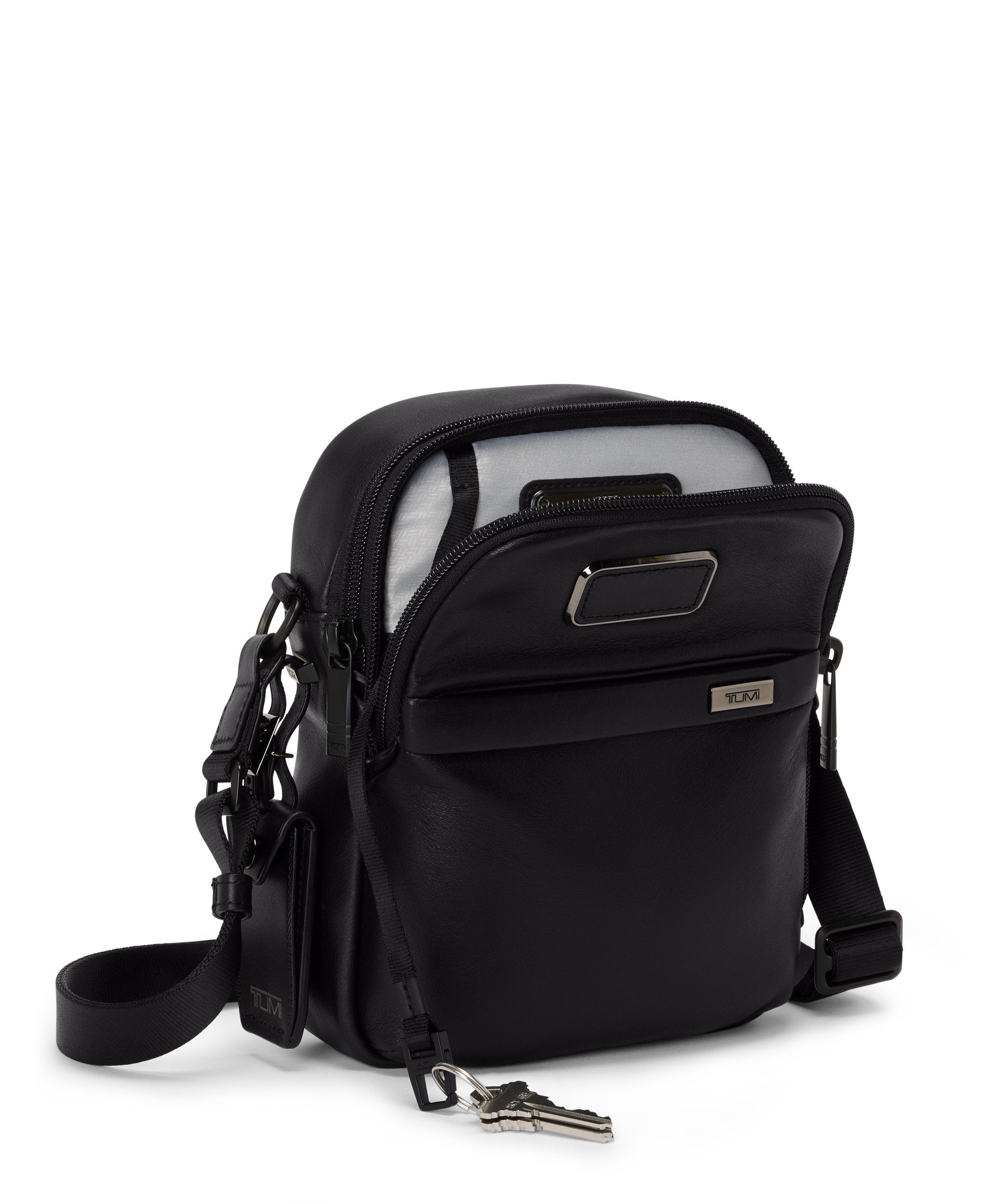 Alpha 4 Small Crossbody Leather - Black