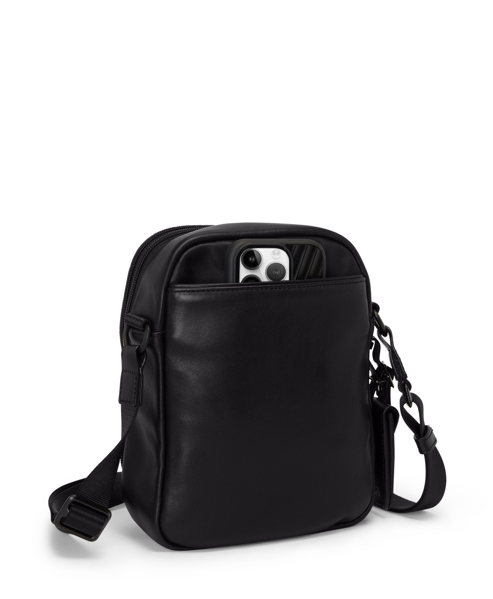 Alpha 4 Small Crossbody Leather - Black