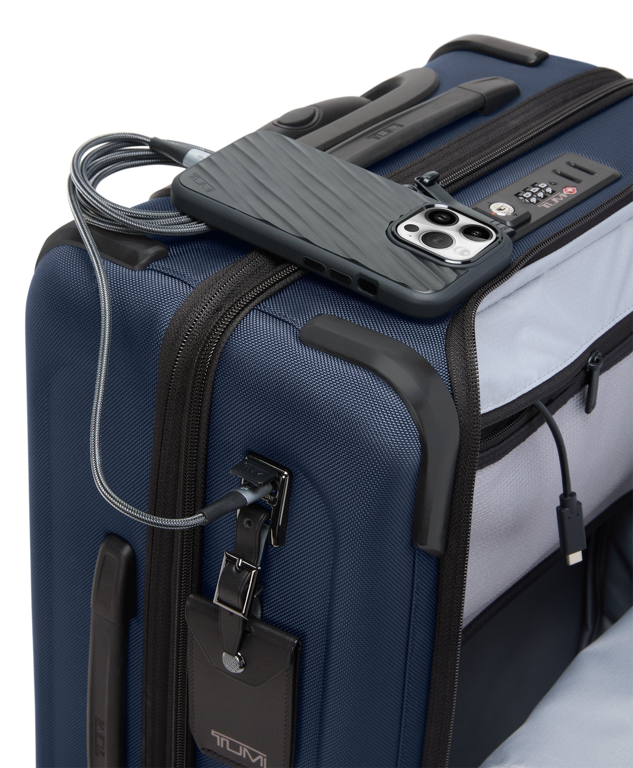 Alpha 4 Large Dual Access Expandable Carry-On 55 cm - Navy