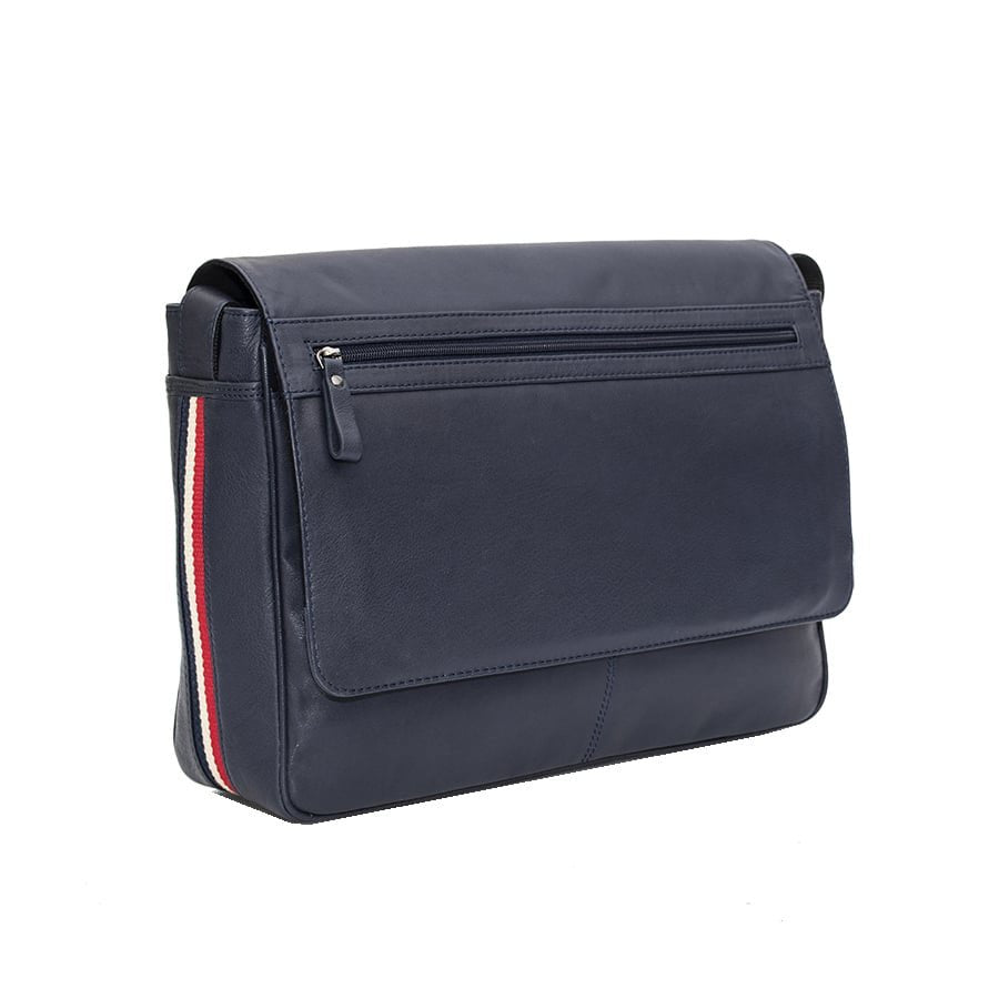 TEXAN Messenger Bag with Stripe - Navy