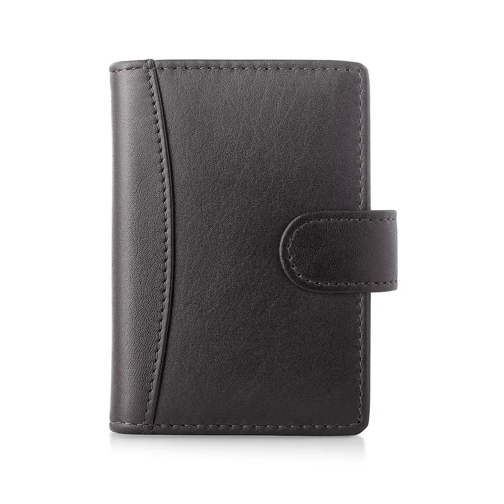 RFID Leather Credit Card Holder - Dark Brown
