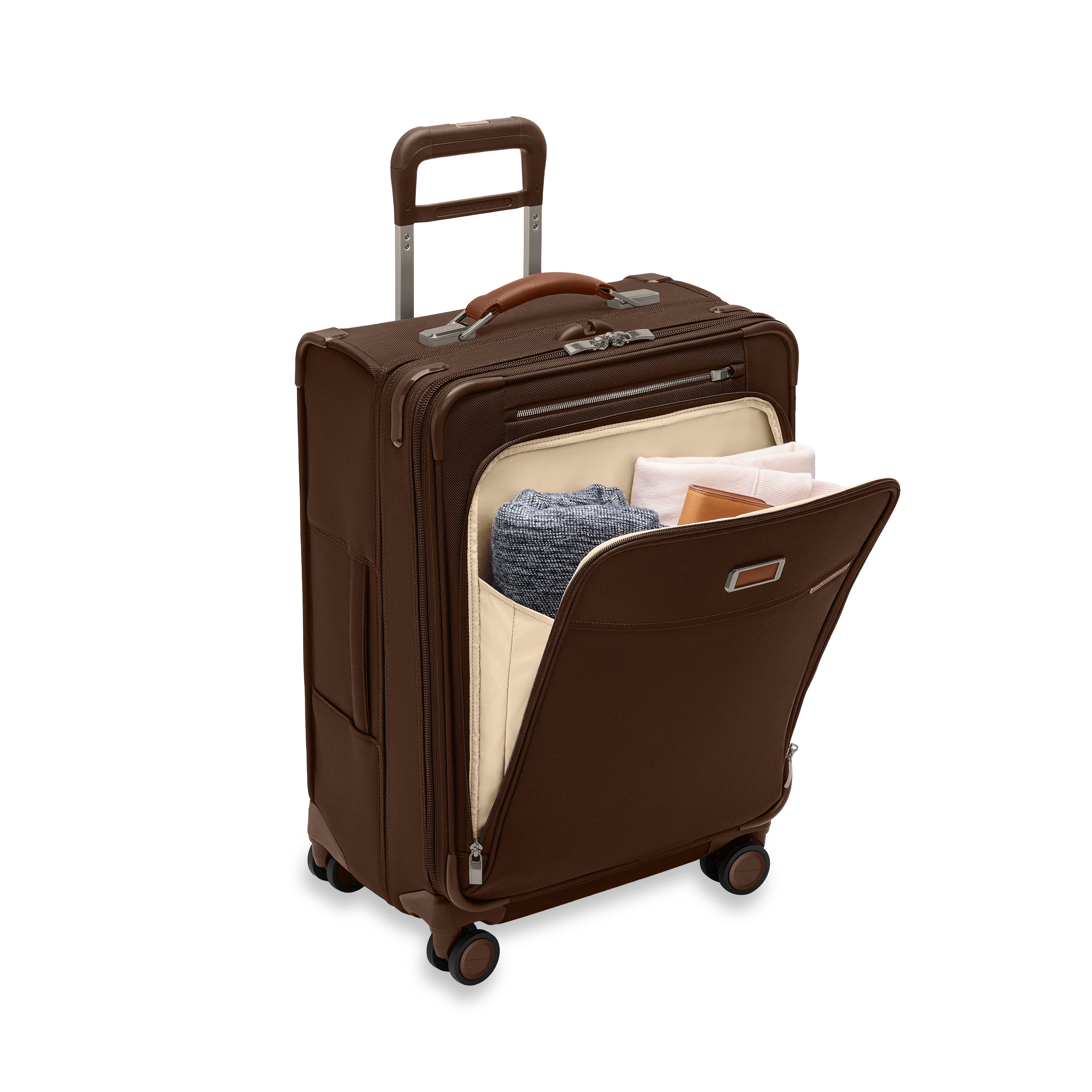 BASELINE Compact 61cm Checked Expandable Spinner - Chocolate