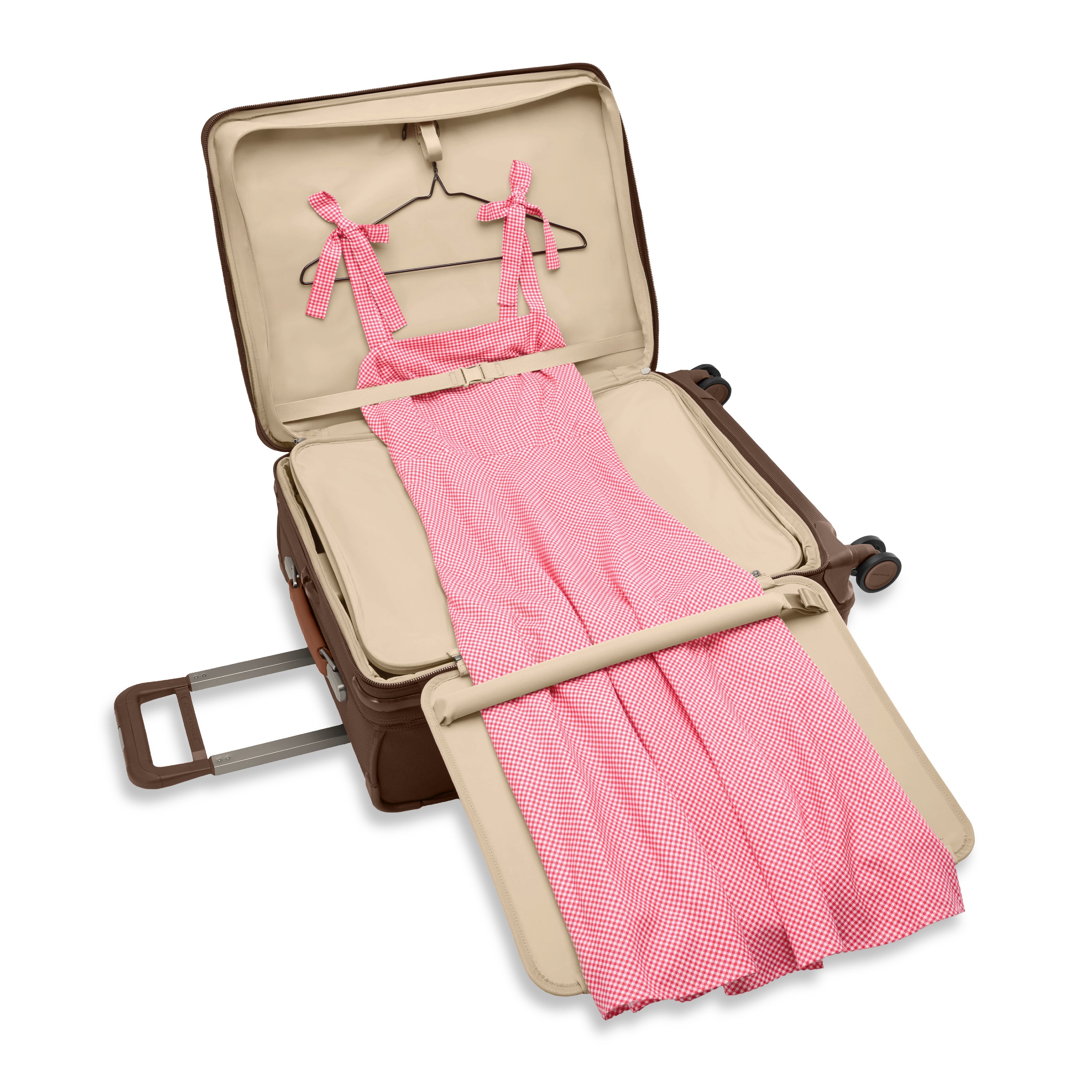 BASELINE Compact 61cm Checked Expandable Spinner - Chocolate