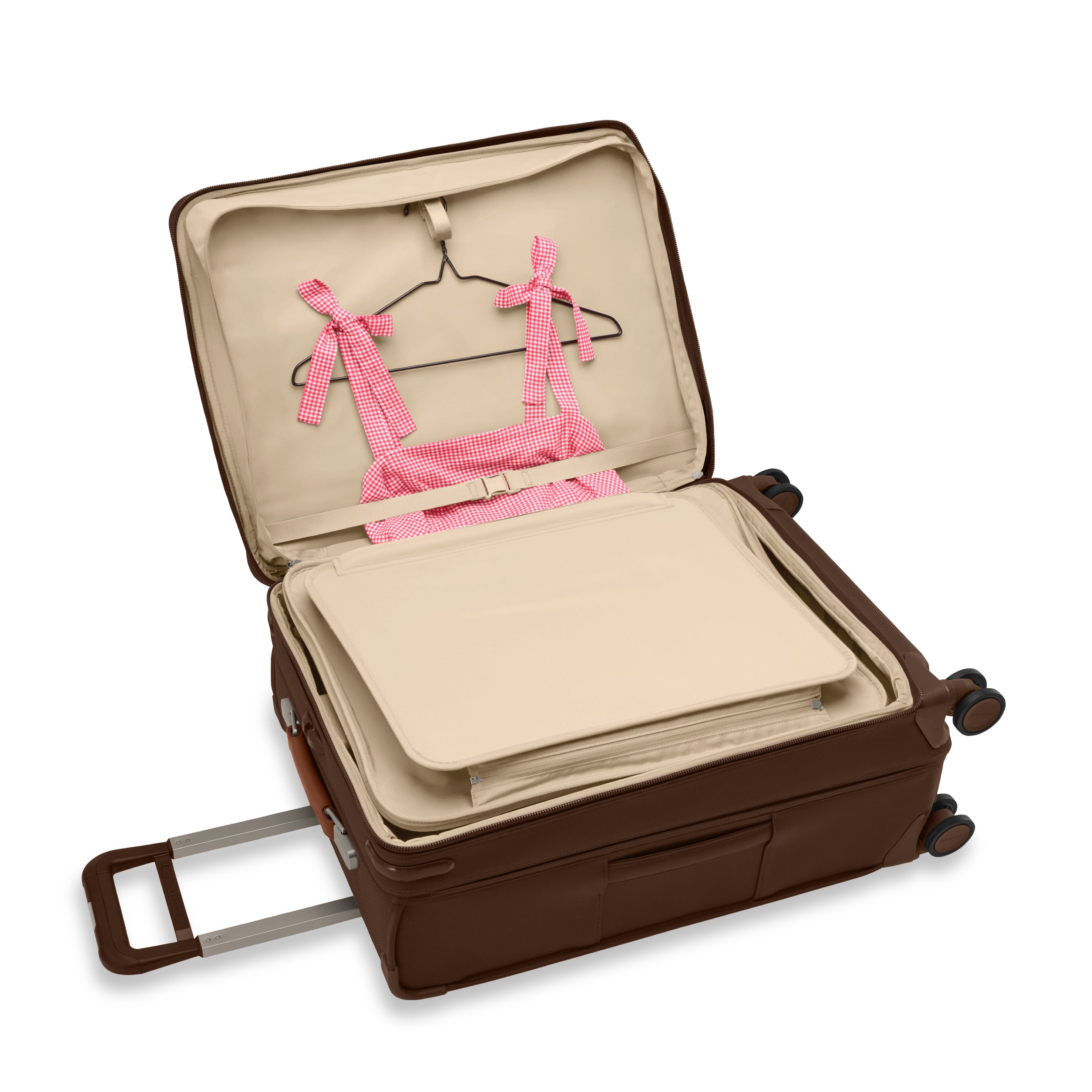 BASELINE Compact 61cm Checked Expandable Spinner - Chocolate