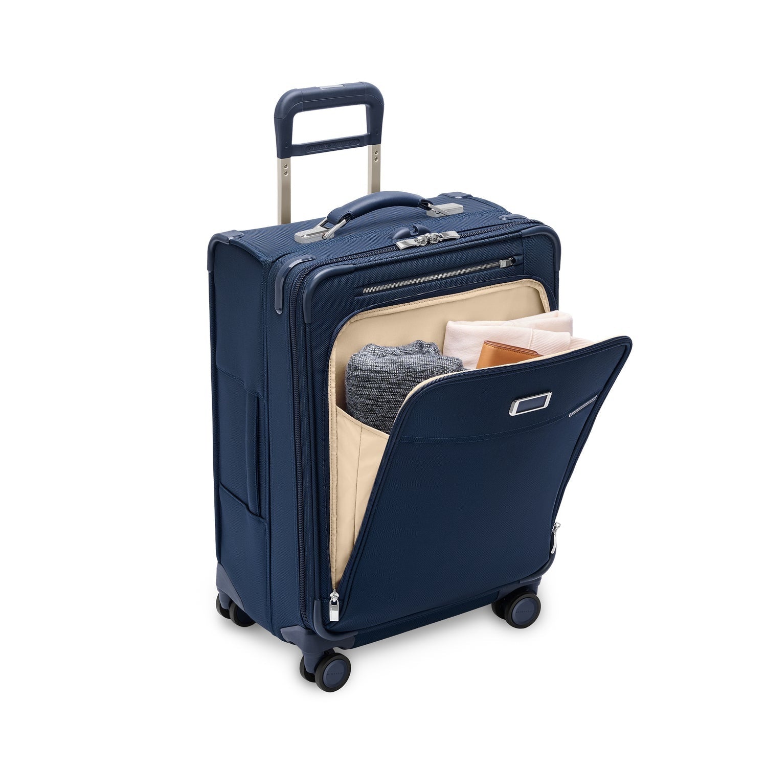 BASELINE Compact 61cm Checked Expandable Spinner - Navy