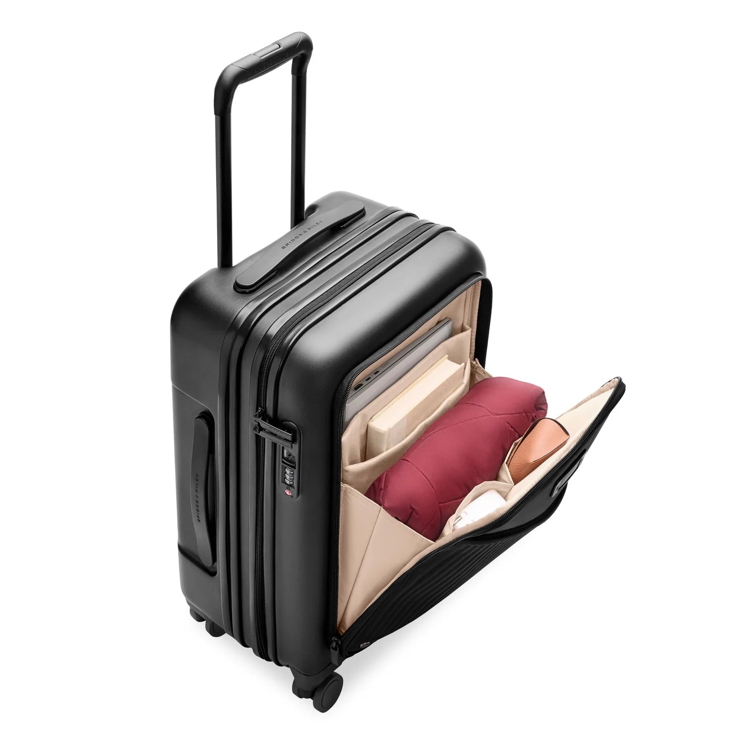 Sympatico Essential 56cm Front Pocket Carry-On Expandable Spinner - Black