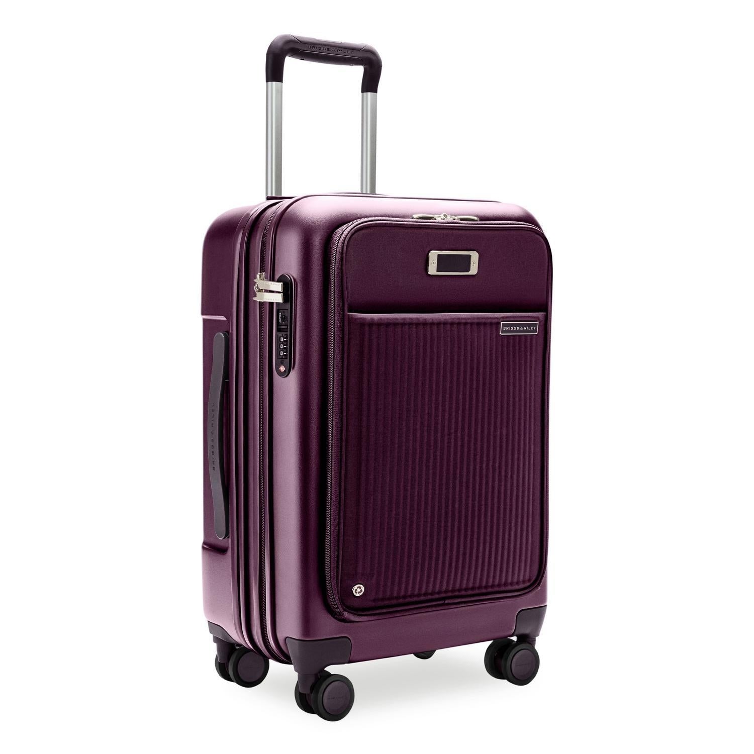 Sympatico Essential 56cm Front Pocket Carry-On Expandable Spinner - Plum