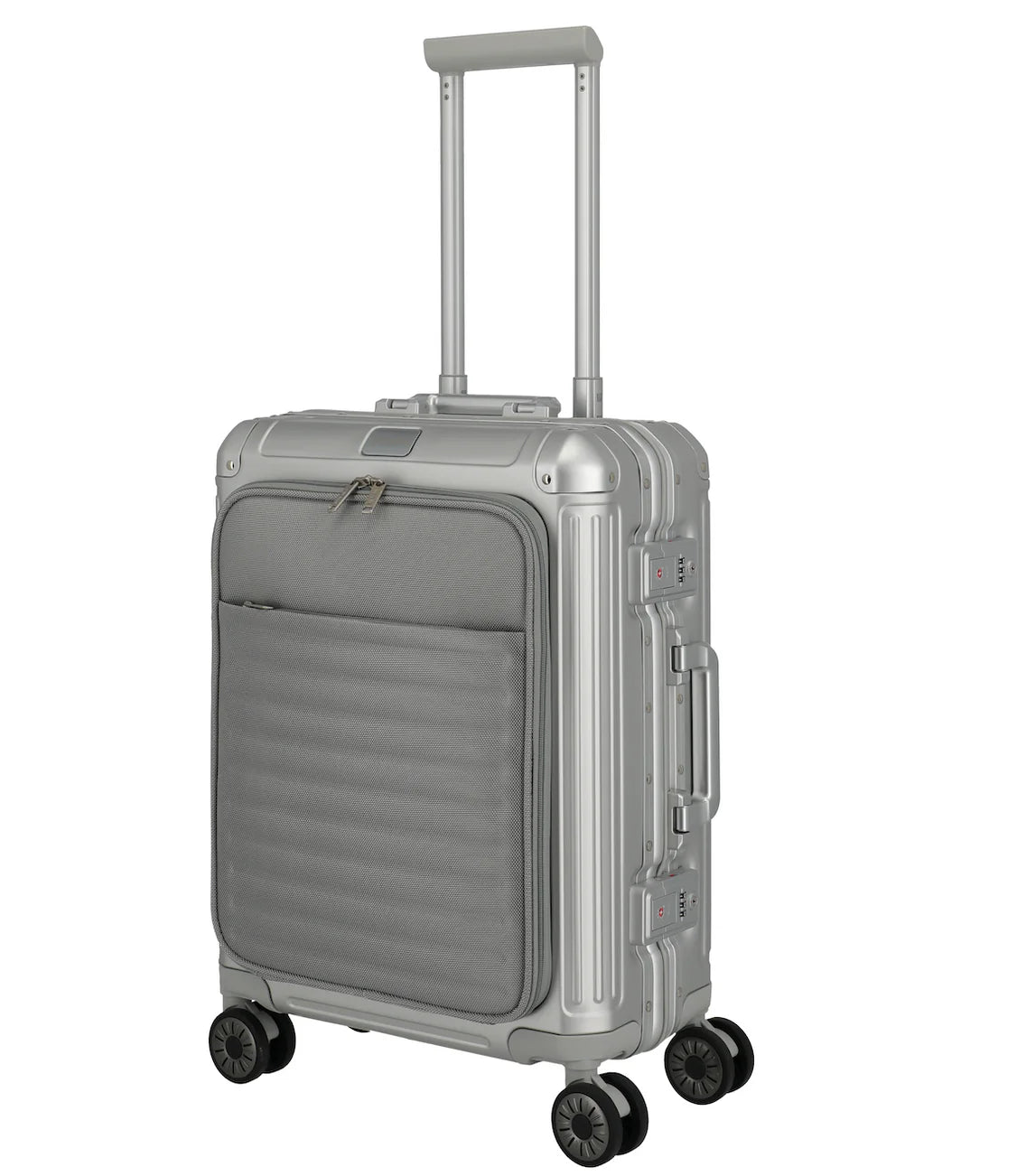 TRAVELITE Next Spinner (4 wheels) 55cm with Front Pocket - Silver