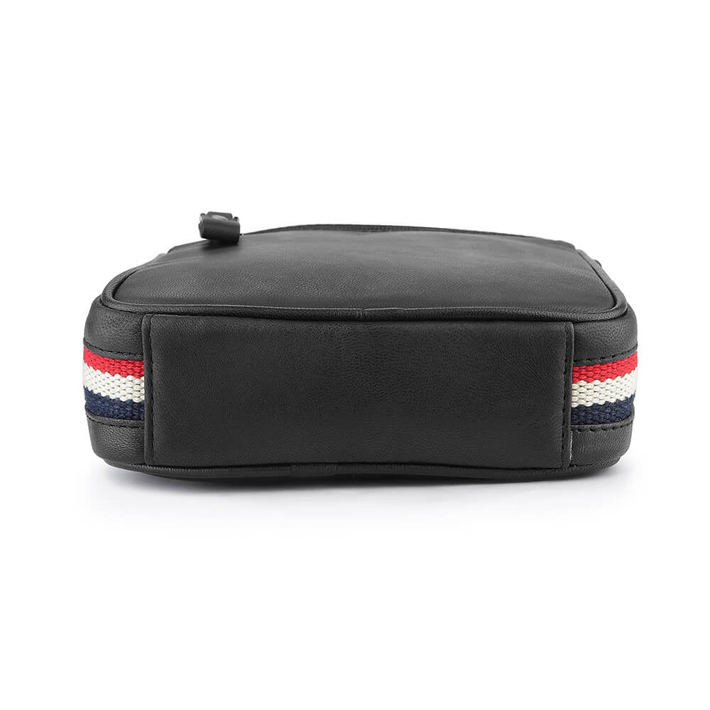 TEXAN Small Crossbody Bag with Stripe - Black