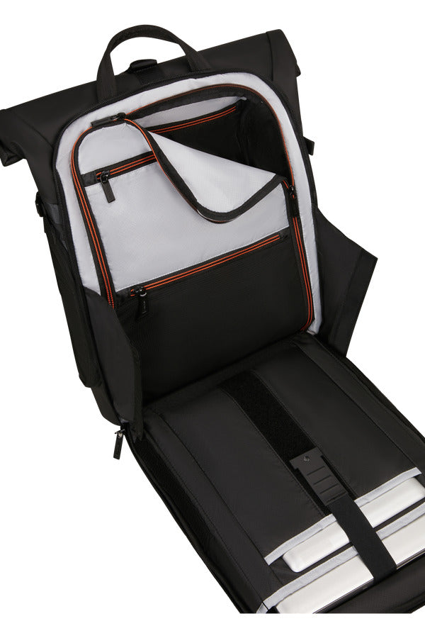 BIZ2GO 2 Rolltop Backpack 15.6" - Graphite/Apricot