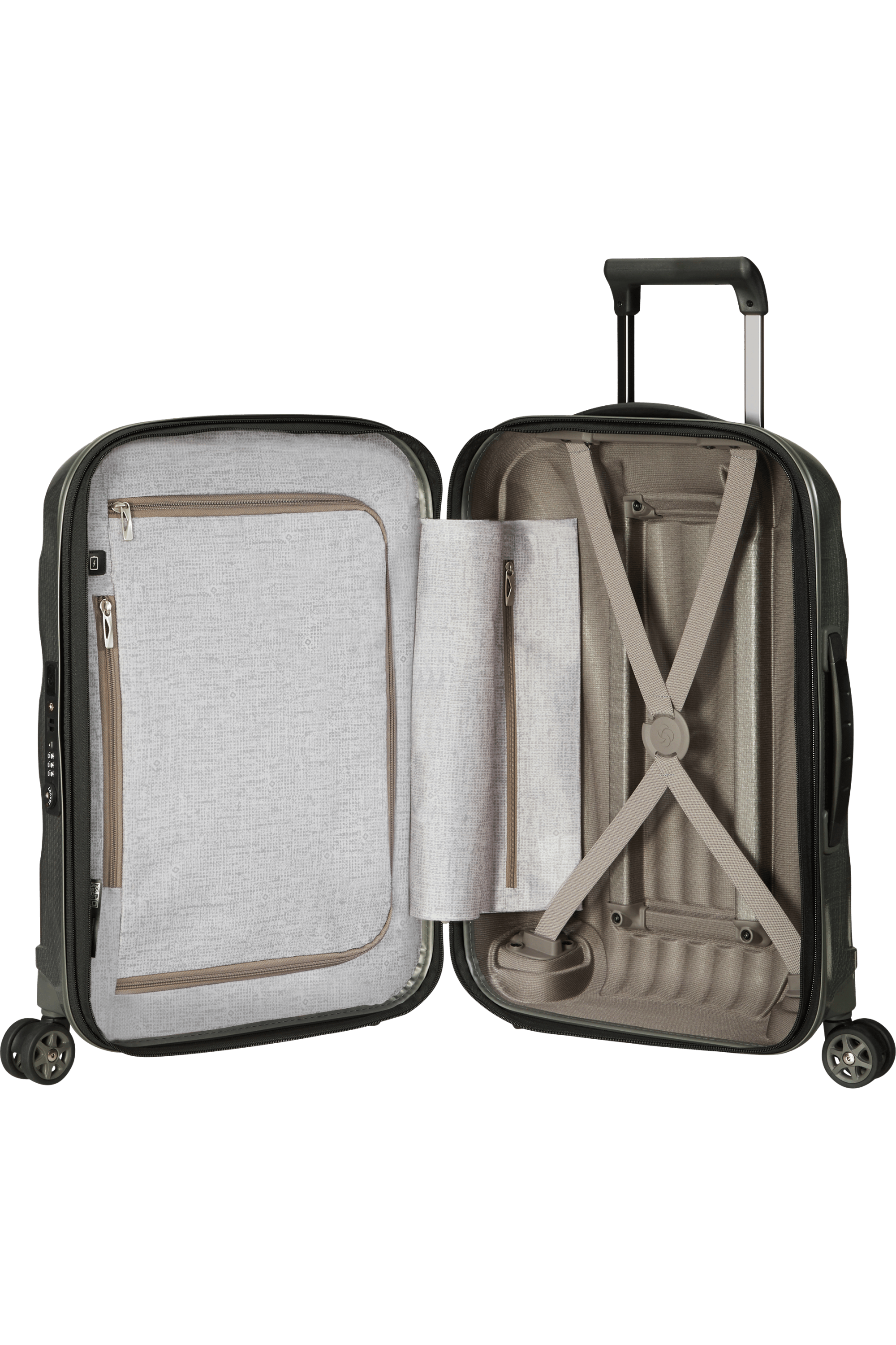 C-Lite Spinner (4 wheels) 55cm Expandable Cabin - Metallic Green