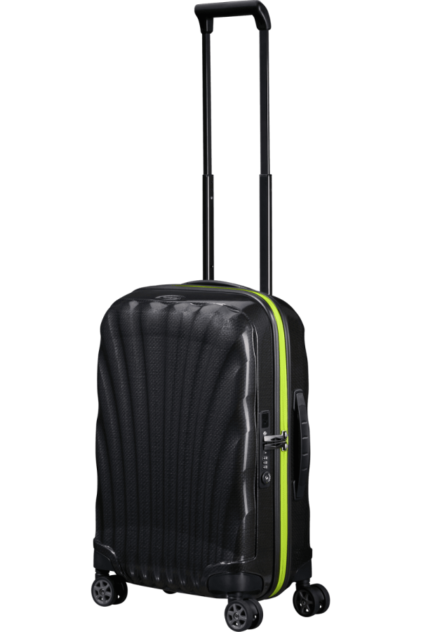 C-Lite Spinner (4 wheels) 55cm Expandable Cabin - Black/Lime