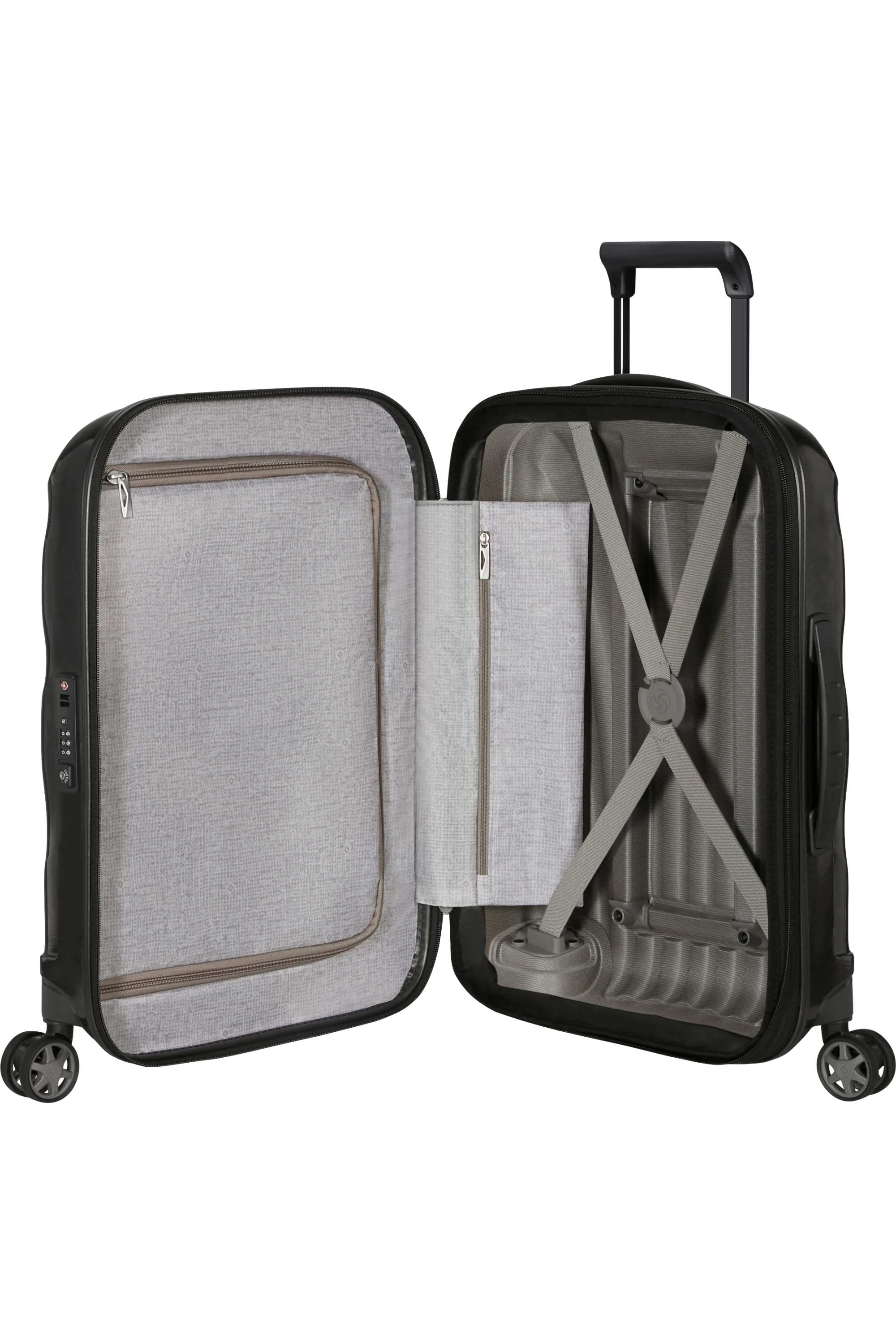 C-Lite Spinner (4 wheels) 55cm Expandable Cabin - Black