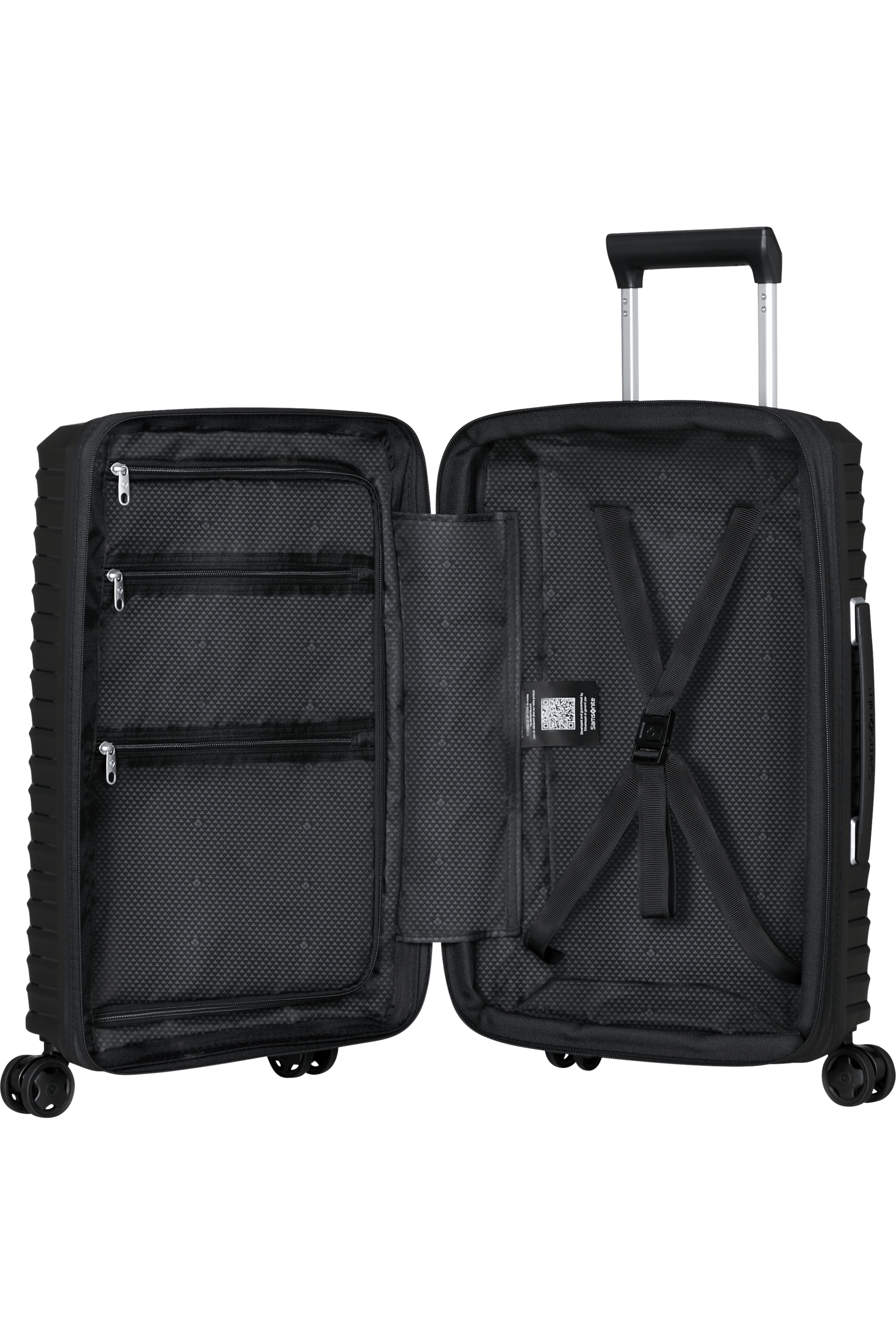 UPSCAPE 55cm Slim Spinner Expandable (4 wheels) - Black
