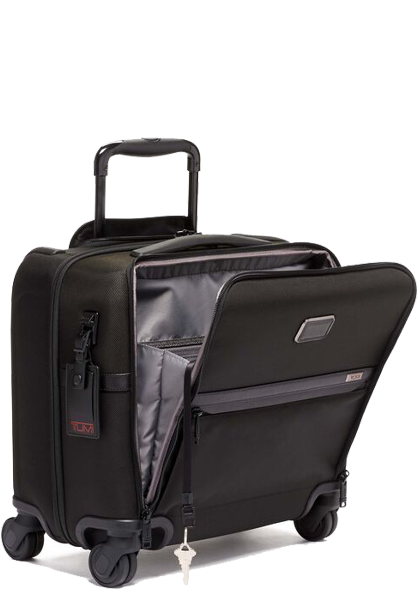 Alpha 3 Compact 4 Wheeled Brief -  Black