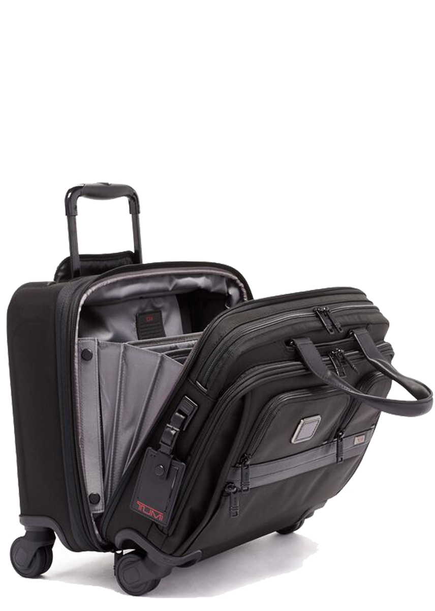 Alpha 3 Deluxe 4 Wheeled Laptop Case Brief - Black