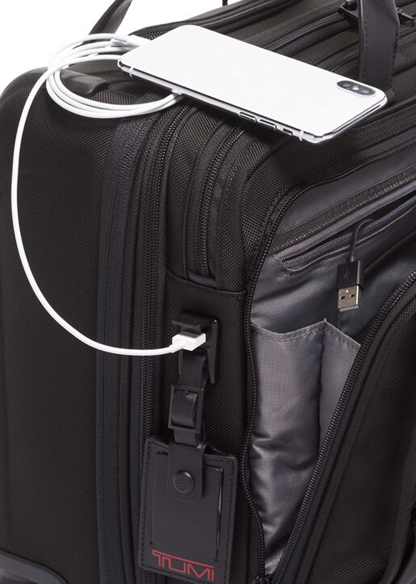 Alpha 3 Deluxe 4 Wheeled Laptop Case Brief - Black