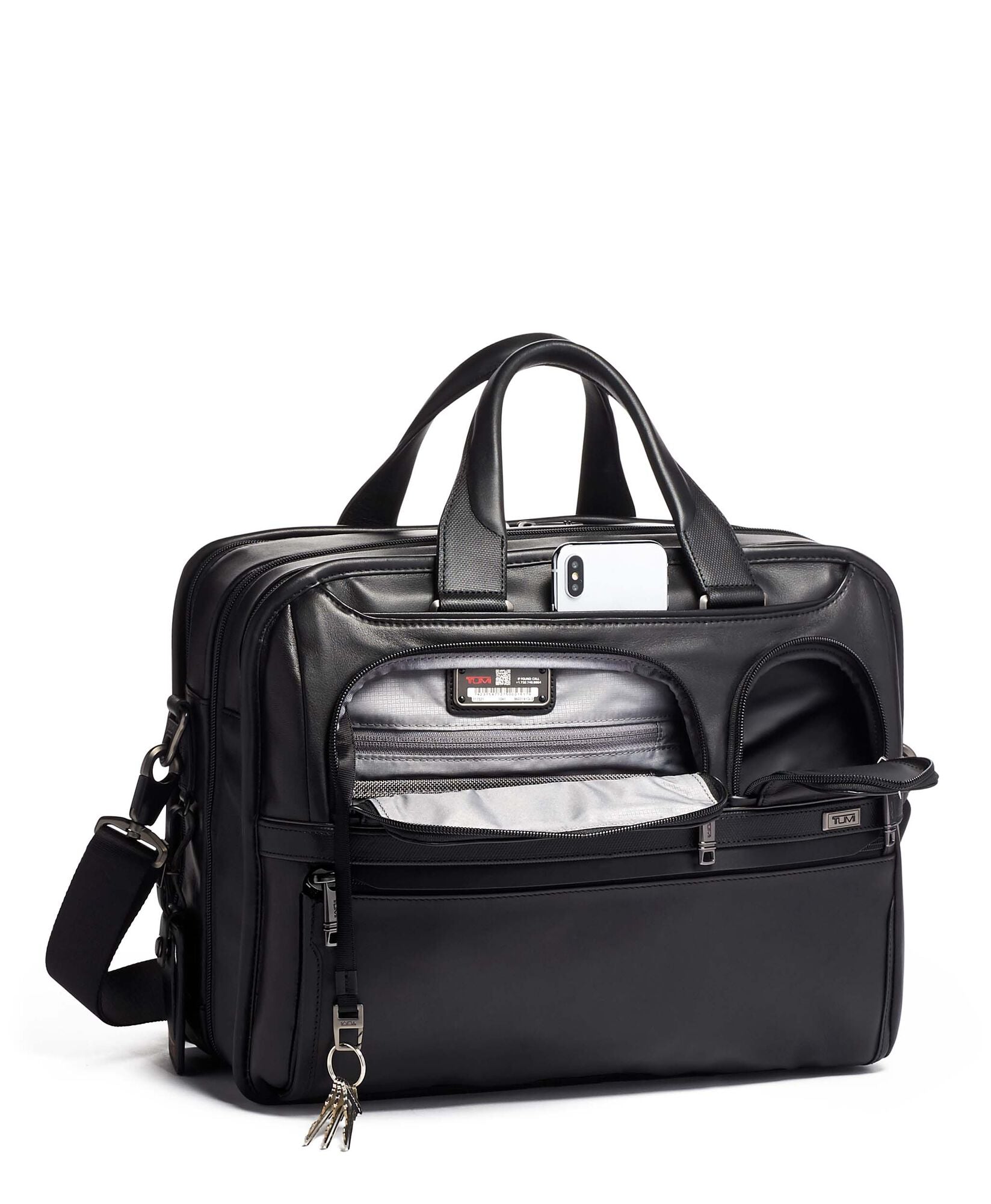 ALPHA 3 Expandable Organizer Laptop Brief Leather - London Luggage