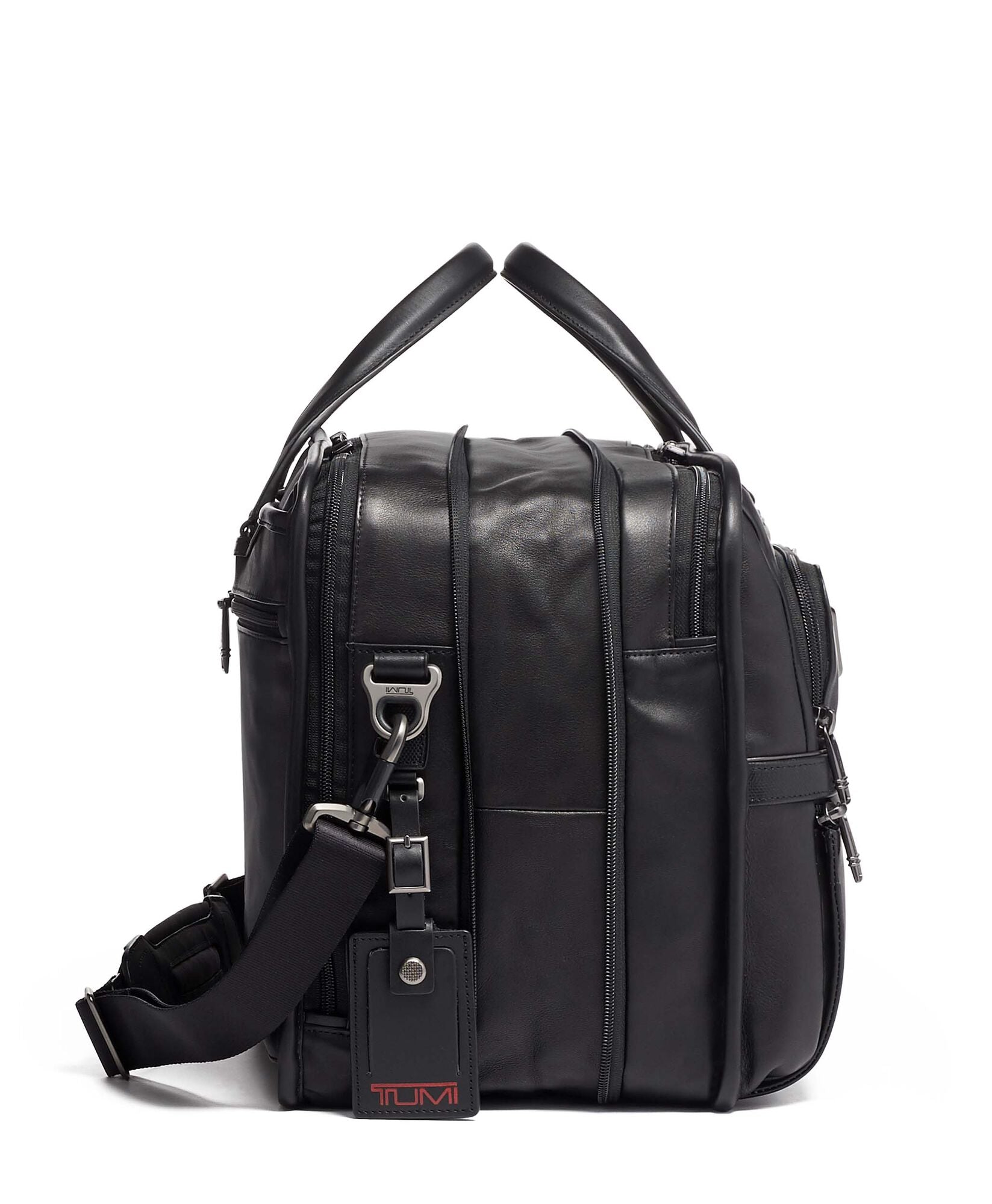 ALPHA 3 Expandable Organizer Laptop Brief Leather - London Luggage
