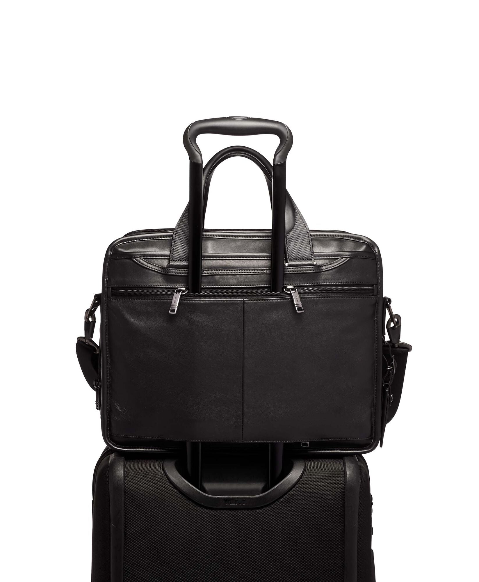 ALPHA 3 Expandable Organizer Laptop Brief Leather - London Luggage