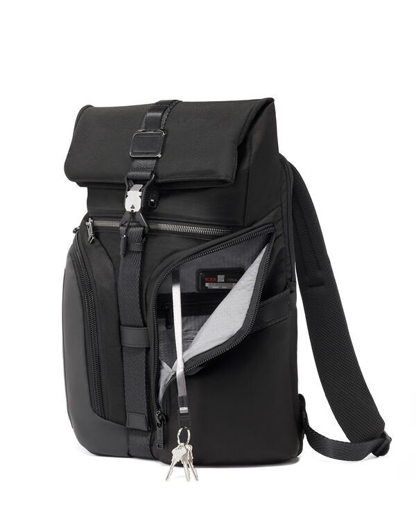 Alpha Bravo Logistics Flap Lid Backpack - Black