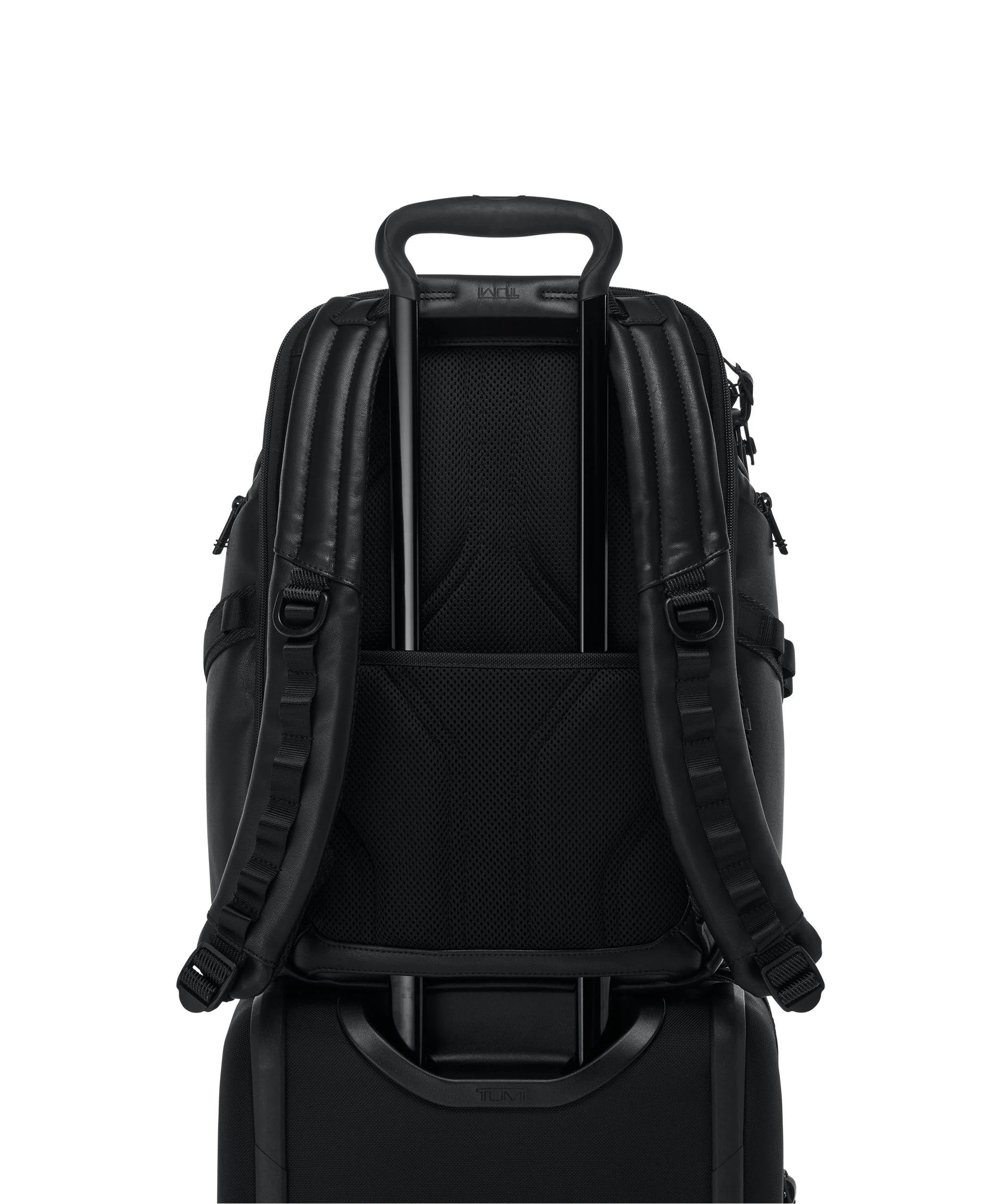 Alpha Bravo Search Leather Backpack - Black