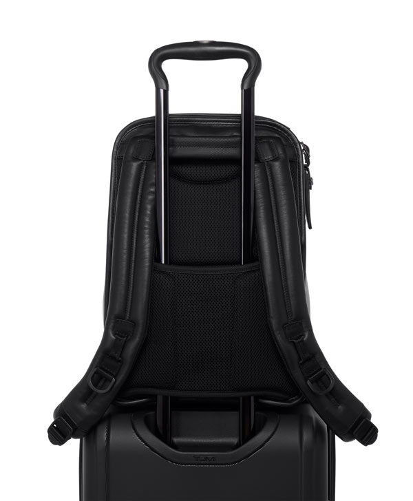ALPHA 3 SLIM LEATHER BACKPACK BLACK London Luggage