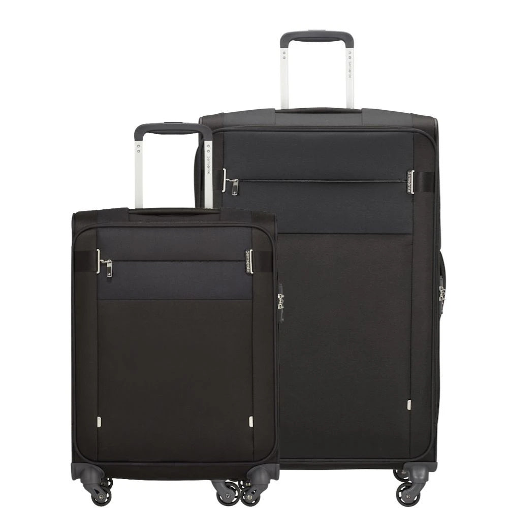 Citybeat 2 Piece Luggage Set (55cm & 78cm) - Black