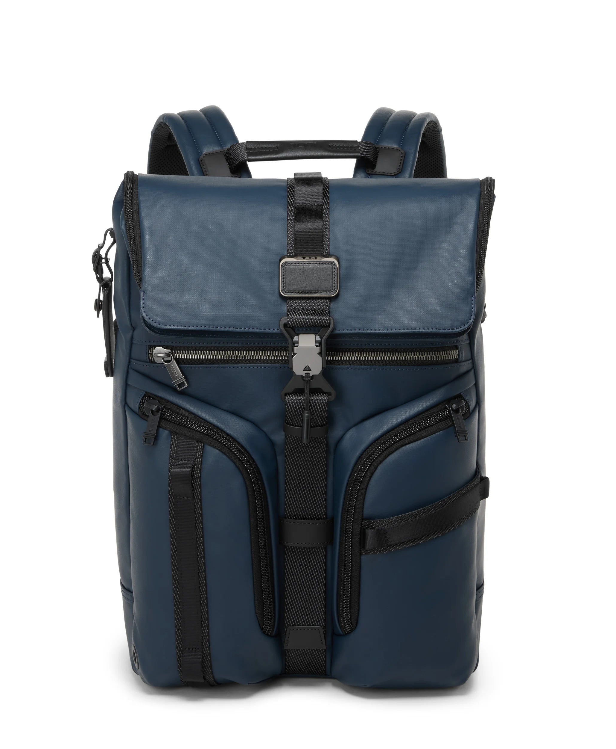 Alpha Bravo Surveillance Flap Backpack - Navy Coated Canvas