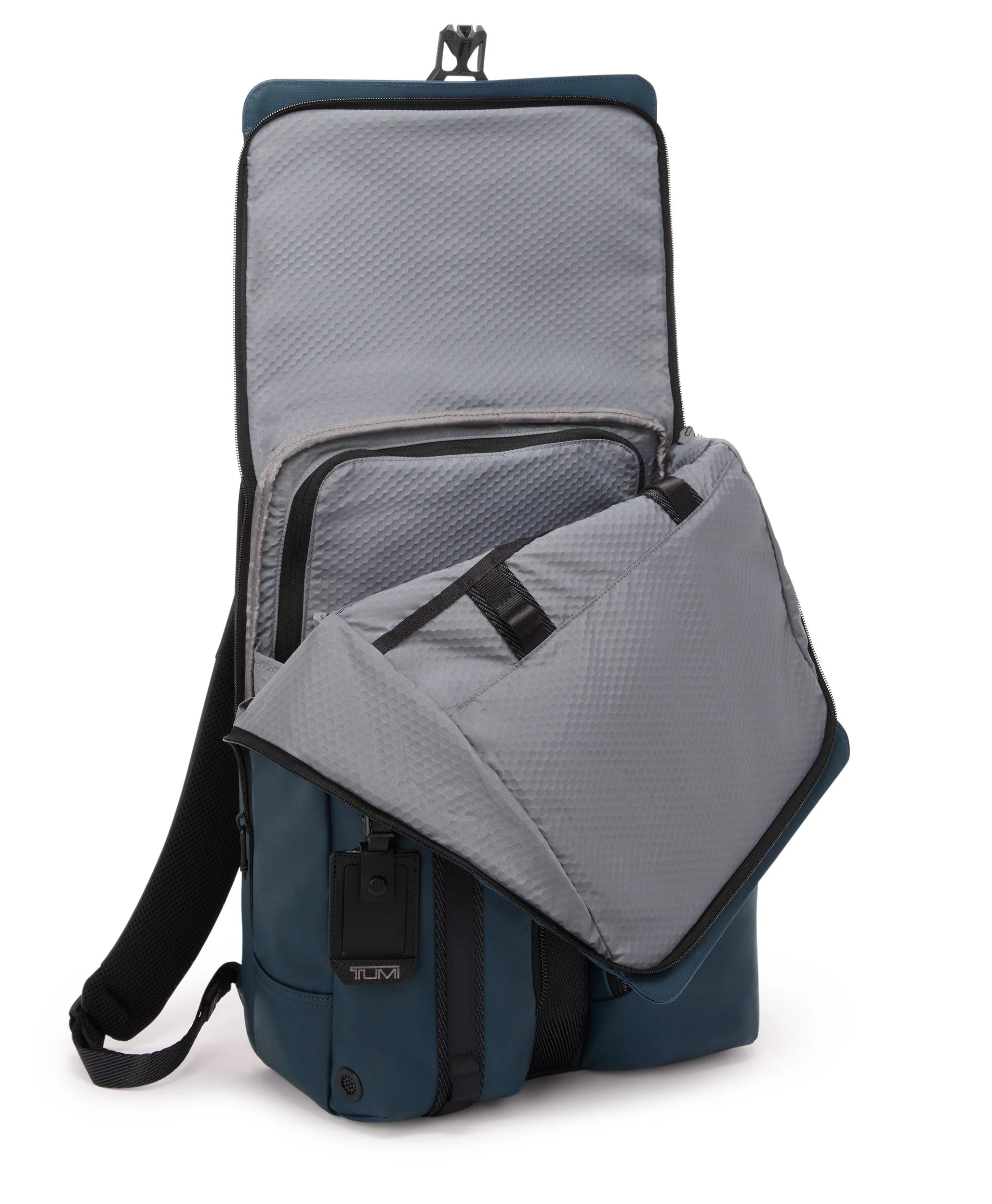 Alpha Bravo Surveillance Flap Backpack - Navy Coated Canvas