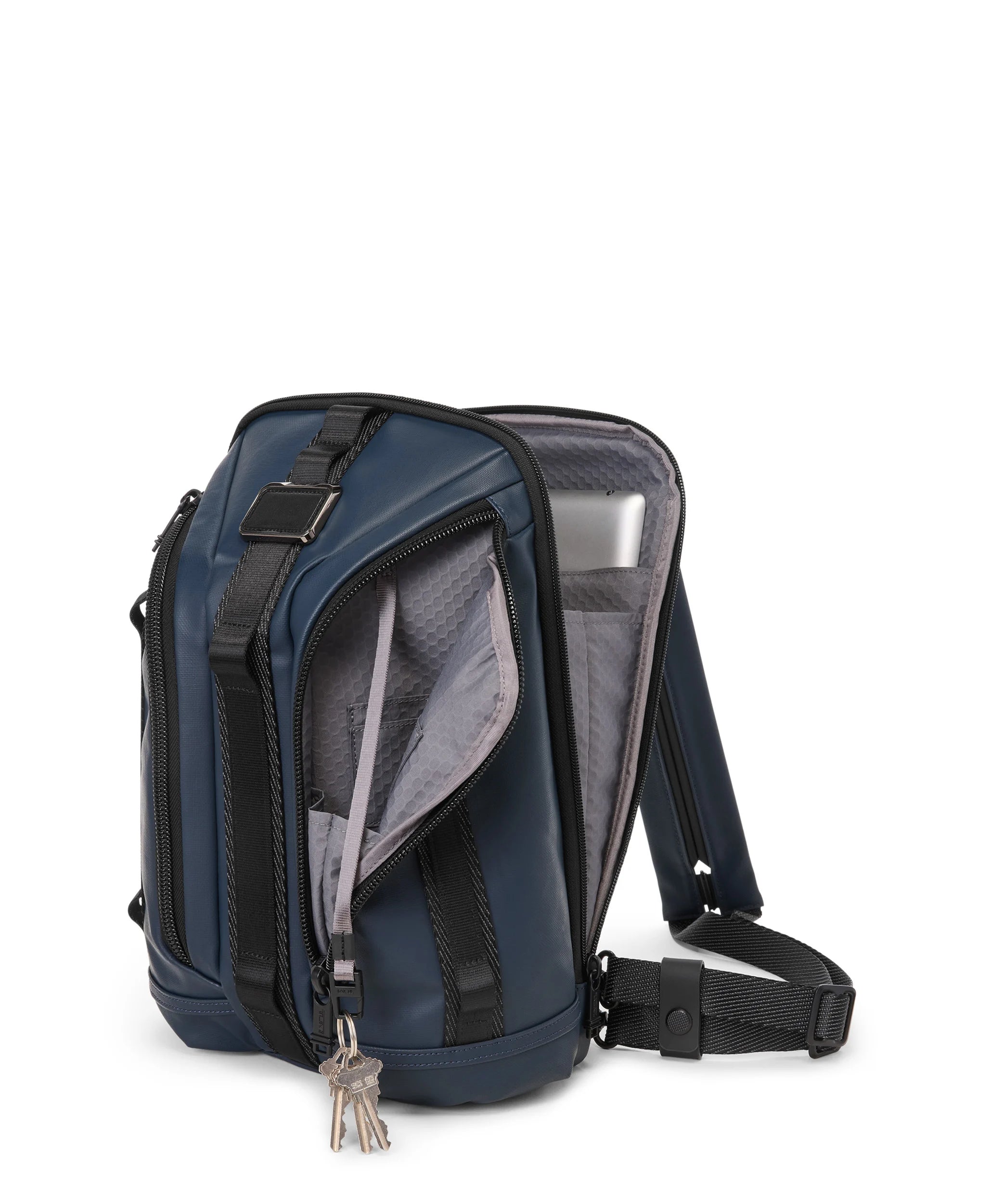 Alpha Bravo Knight Sling Backpack - Navy Coated Canvas