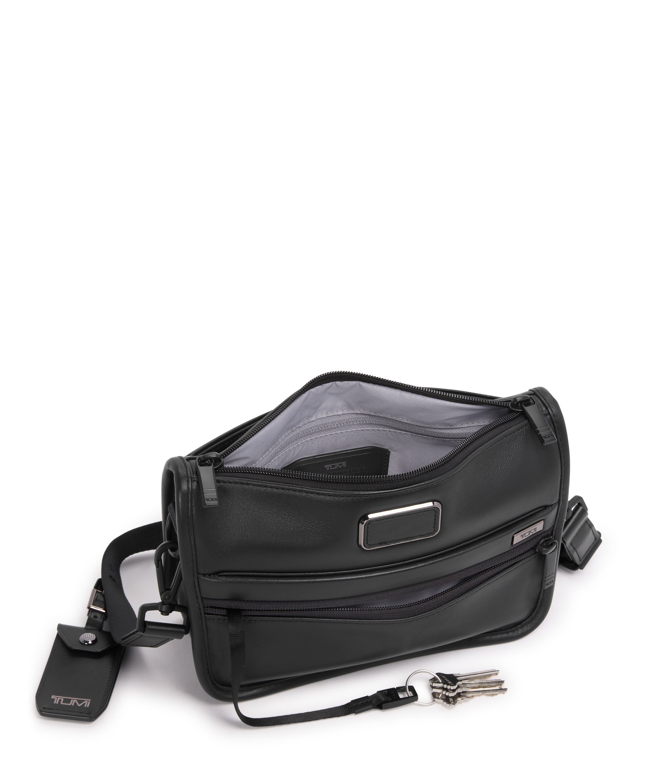 Alpha 4 Leather Convertible Clutch Crossbody - Black