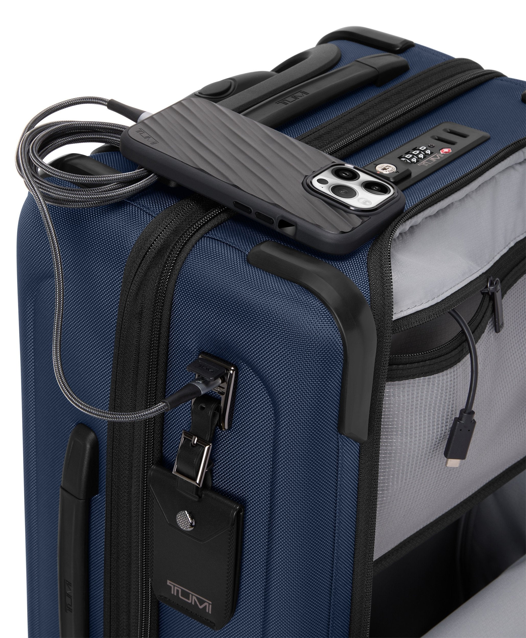 Alpha 4 Dual Access Expandable Carry-On 55 cm - Navy
