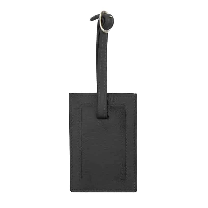 Leather Luggage Tag - Black