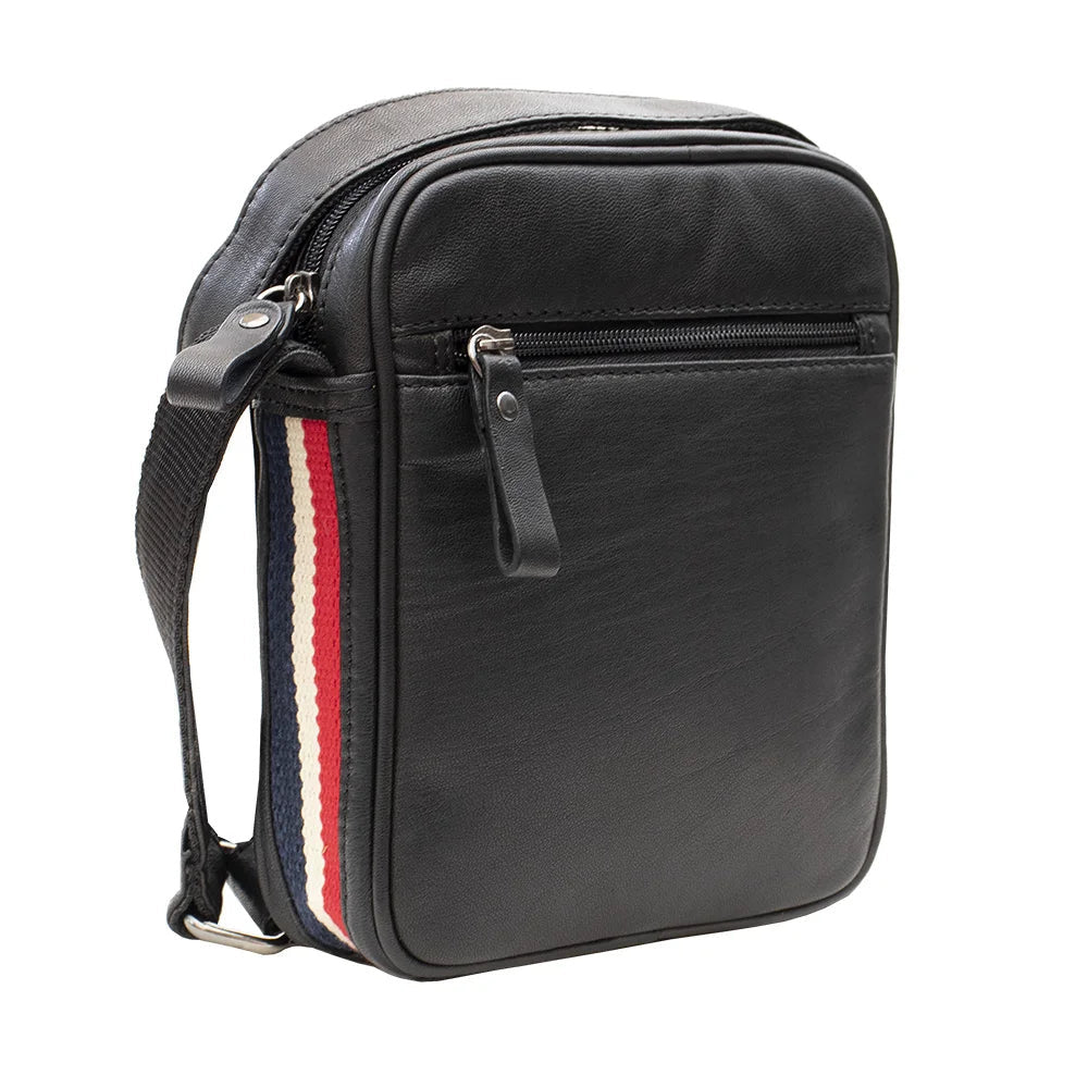 TEXAN Small Crossbody Bag with Stripe - Black