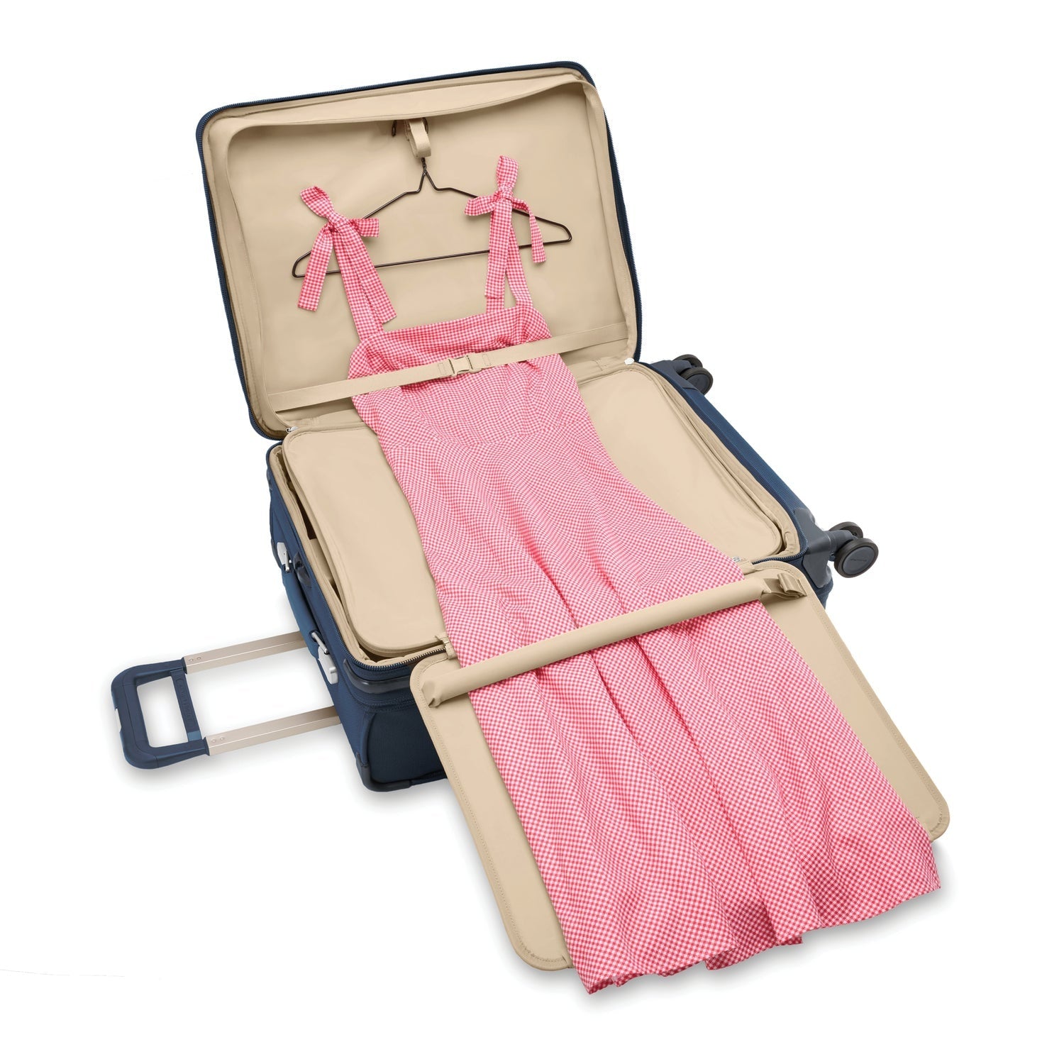 BASELINE Compact 61cm Checked Expandable Spinner - Navy