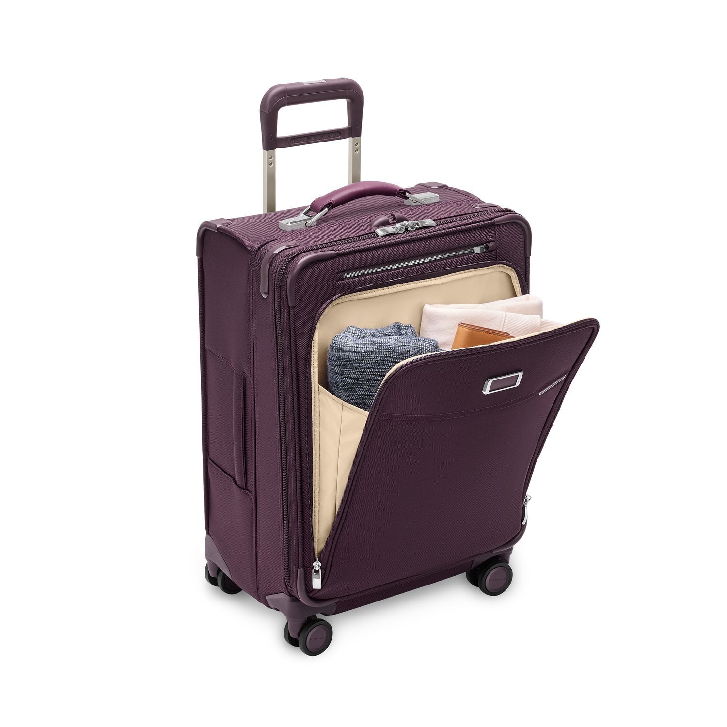 BASELINE Compact 61cm Checked Expandable Spinner - Plum