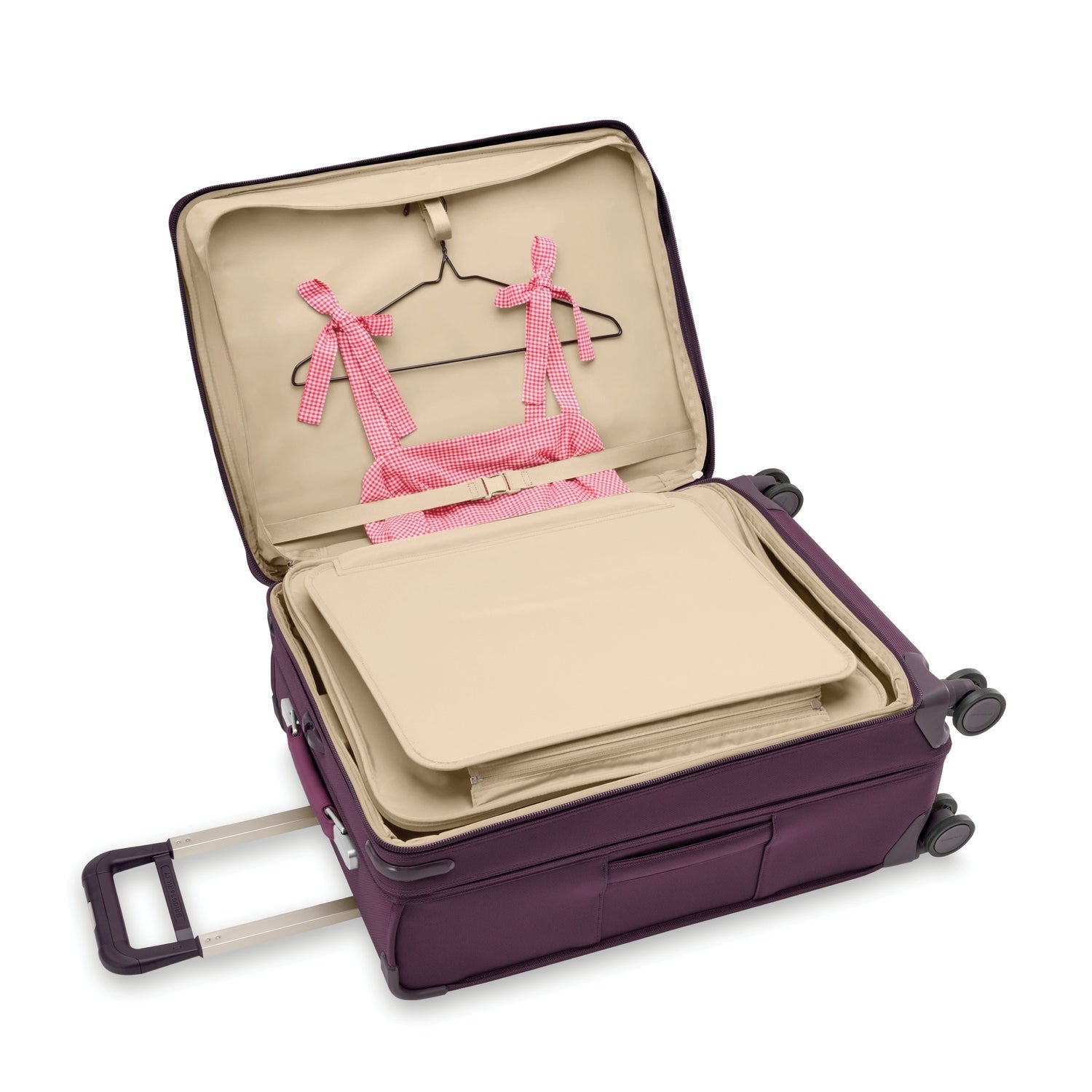 BASELINE Compact 61cm Checked Expandable Spinner - Plum