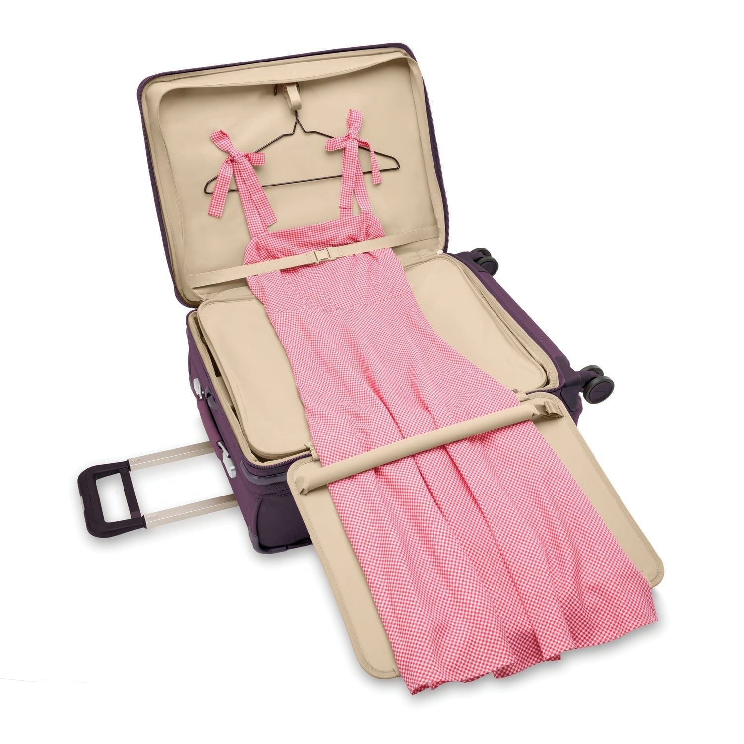 BASELINE Compact 61cm Checked Expandable Spinner - Plum